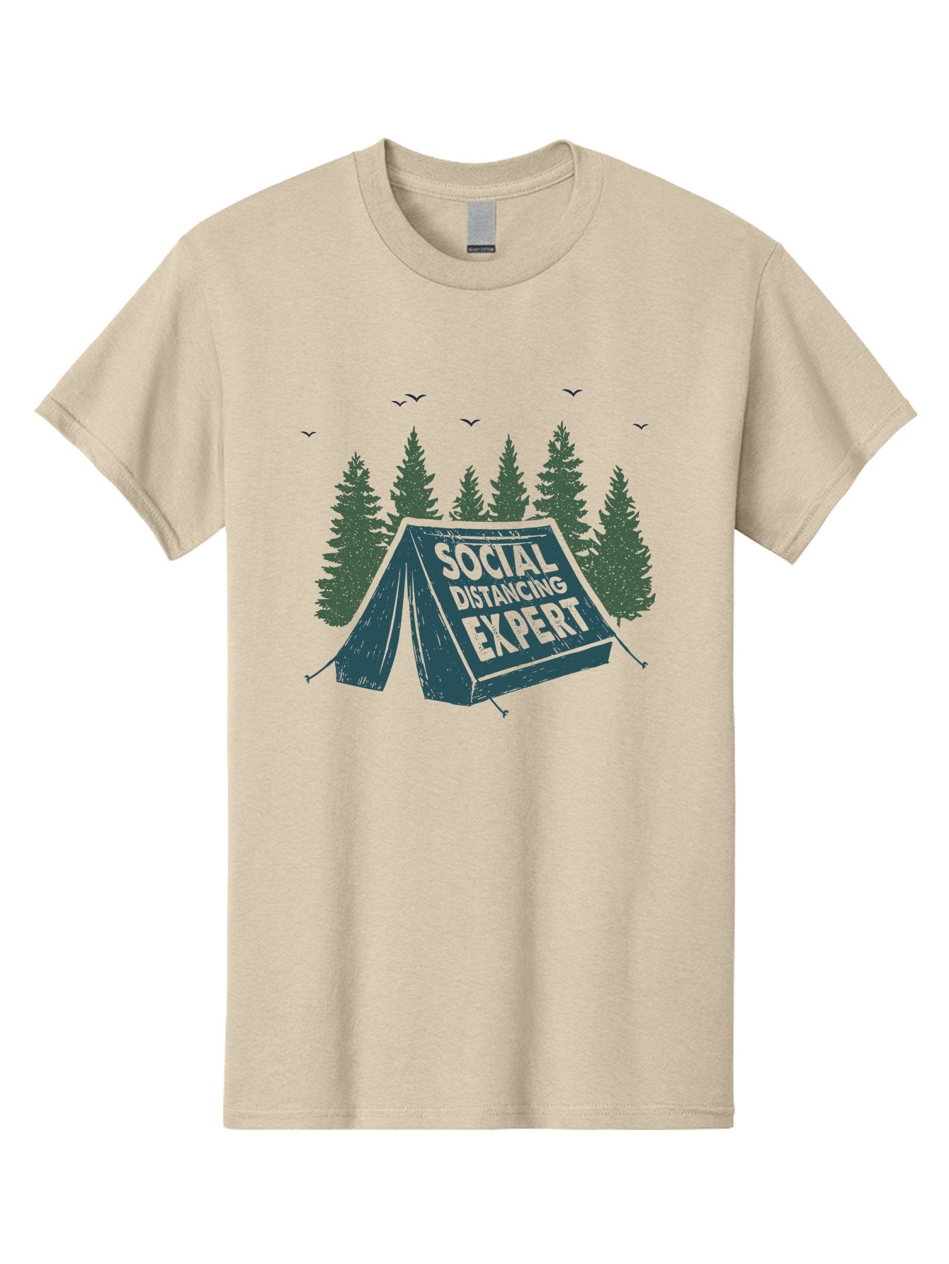 Social-Distancing-Expert-1 Men'S Graphic Tee, 100% Cotton, Comfortable Casual Summer Wear, Machine Washable, Camping Tent, Social Distancing Expert, Wilderness Adventure, Outdoor Recreation, Coronavirus Safety, Camping Humor, Tent Camping, Aab918 9