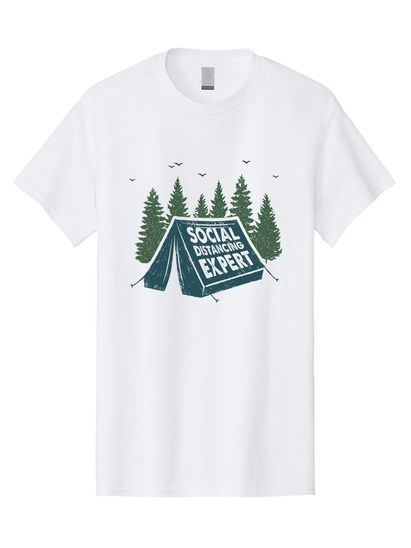 Social-Distancing-Expert-1 Men'S Graphic Tee, 100% Cotton, Comfortable Casual Summer Wear, Machine Washable, Camping Tent, Social Distancing Expert, Wilderness Adventure, Outdoor Recreation, Coronavirus Safety, Camping Humor, Tent Camping, Aab918 12