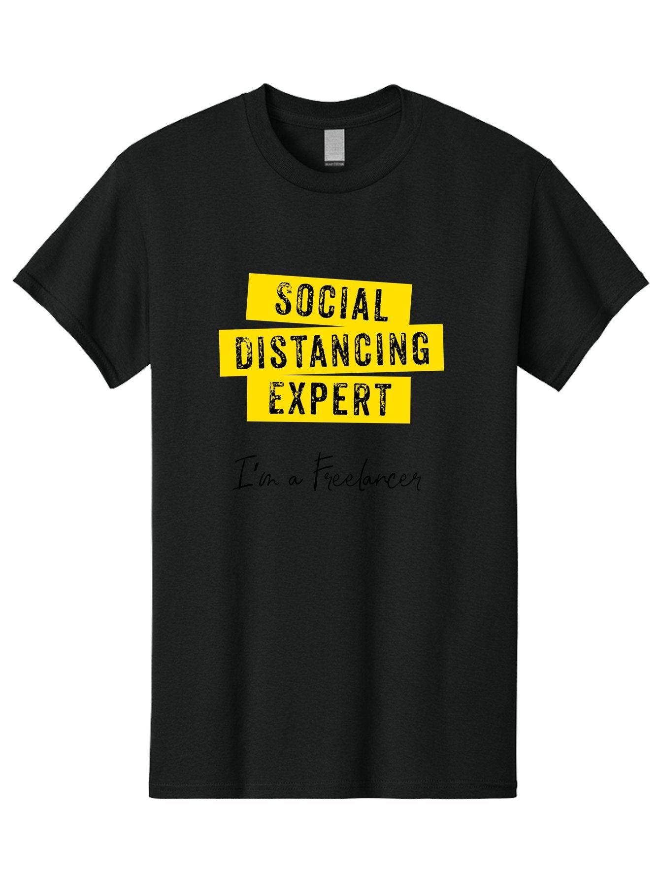 Social-Distancing-Expert Men'S Graphic Tee, 100% Cotton, Comfortable Casual Summer Wear, Machine Washable, Freelancer, Social Distancing Expert, Remote Work, Independent Professional, Flexible Career, Self-Employed, Covid-19, Pandemic Response Aab919 7