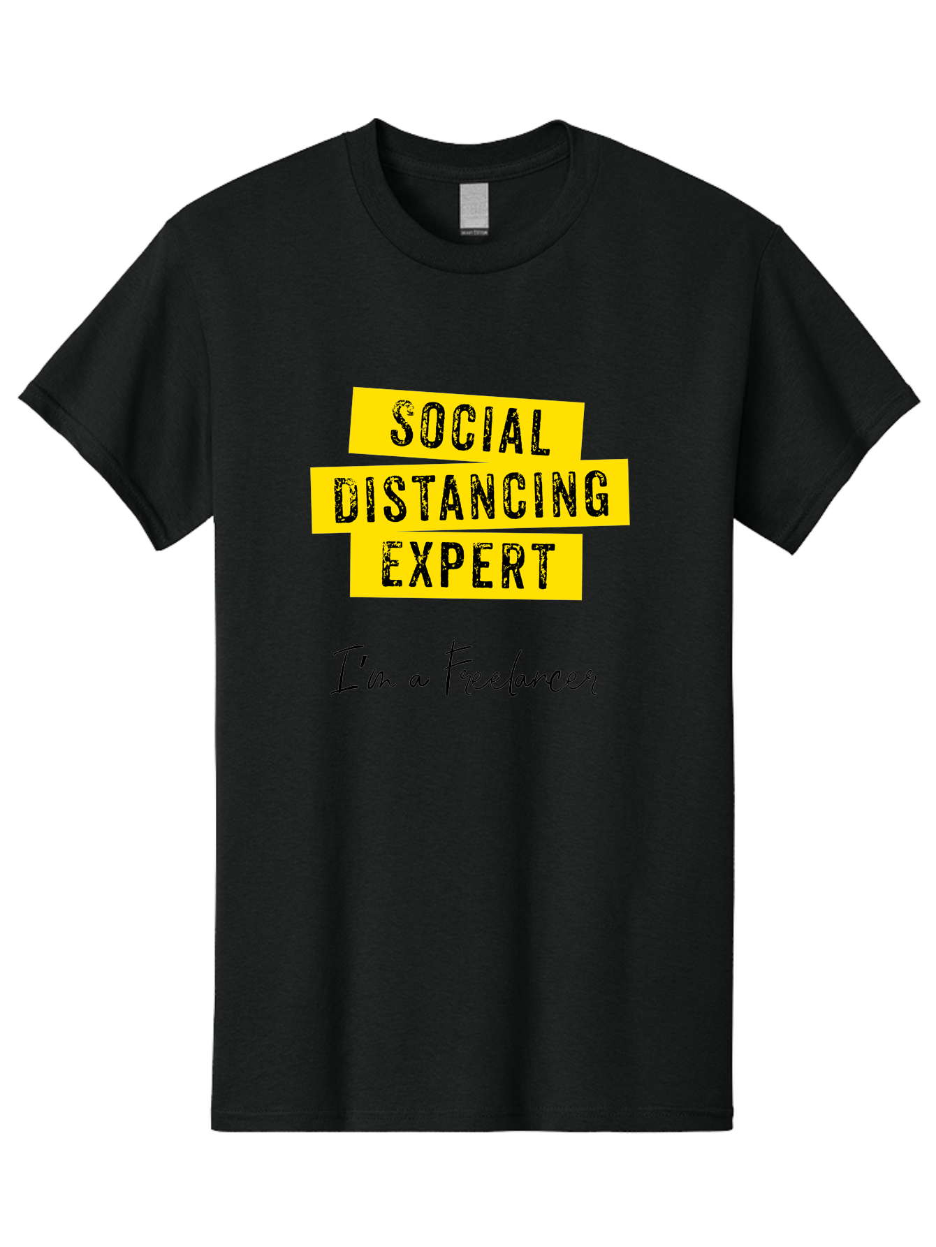 Social-Distancing-Expert Men'S Graphic Tee, 100% Cotton, Comfortable Casual Summer Wear, Machine Washable, Freelancer, Social Distancing Expert, Remote Work, Independent Professional, Flexible Career, Self-Employed, Covid-19, Pandemic Response Aab919 25