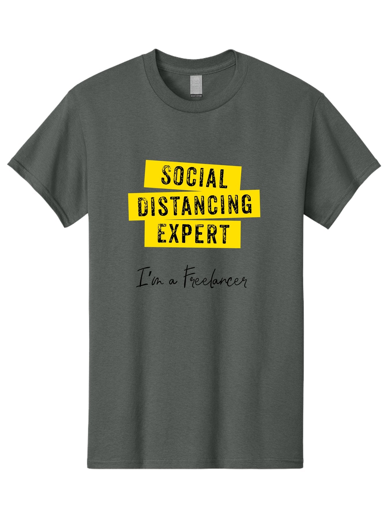 Social-Distancing-Expert Men'S Graphic Tee, 100% Cotton, Comfortable Casual Summer Wear, Machine Washable, Freelancer, Social Distancing Expert, Remote Work, Independent Professional, Flexible Career, Self-Employed, Covid-19, Pandemic Response Aab919 13