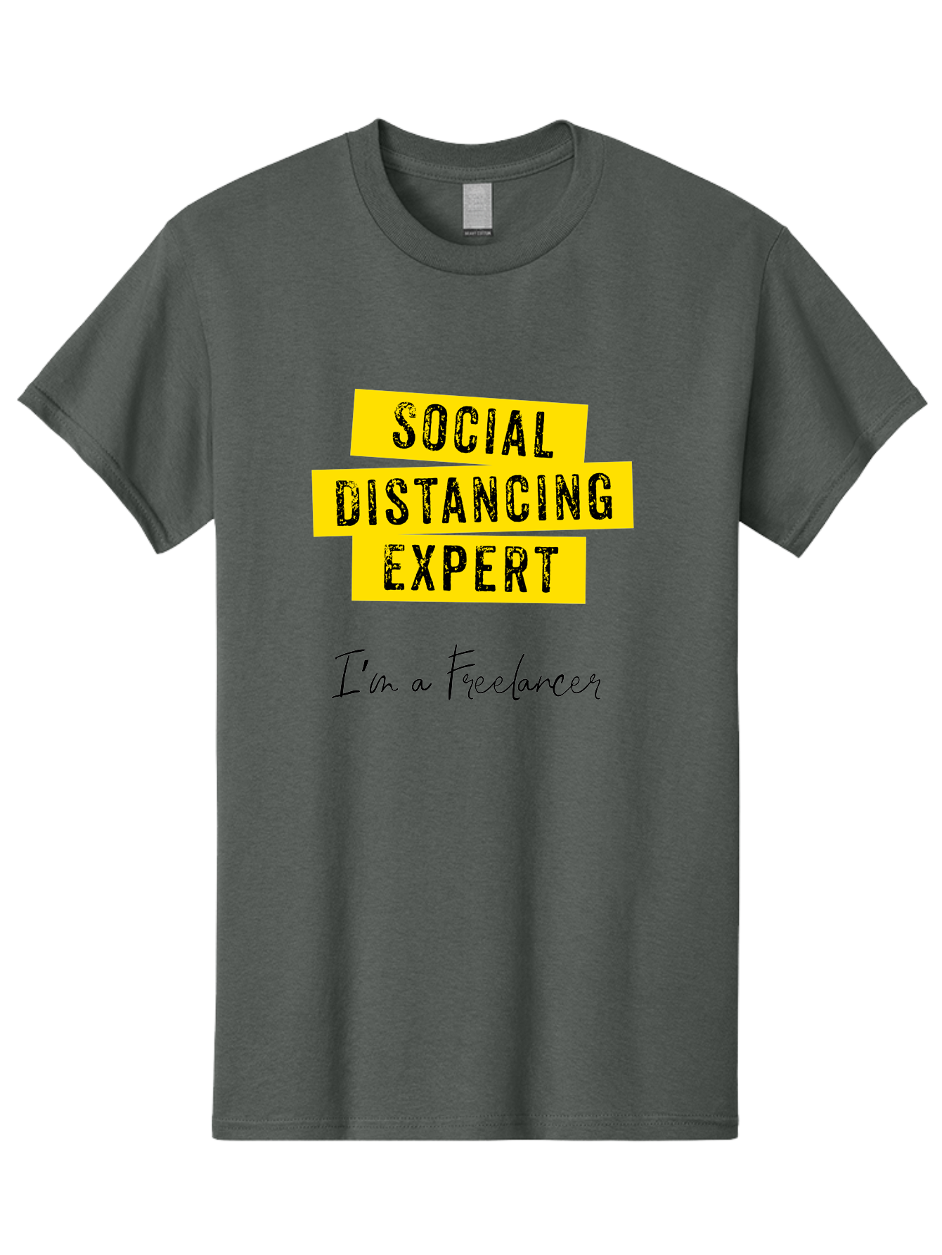Social-Distancing-Expert Men'S Graphic Tee, 100% Cotton, Comfortable Casual Summer Wear, Machine Washable, Freelancer, Social Distancing Expert, Remote Work, Independent Professional, Flexible Career, Self-Employed, Covid-19, Pandemic Response Aab919 29