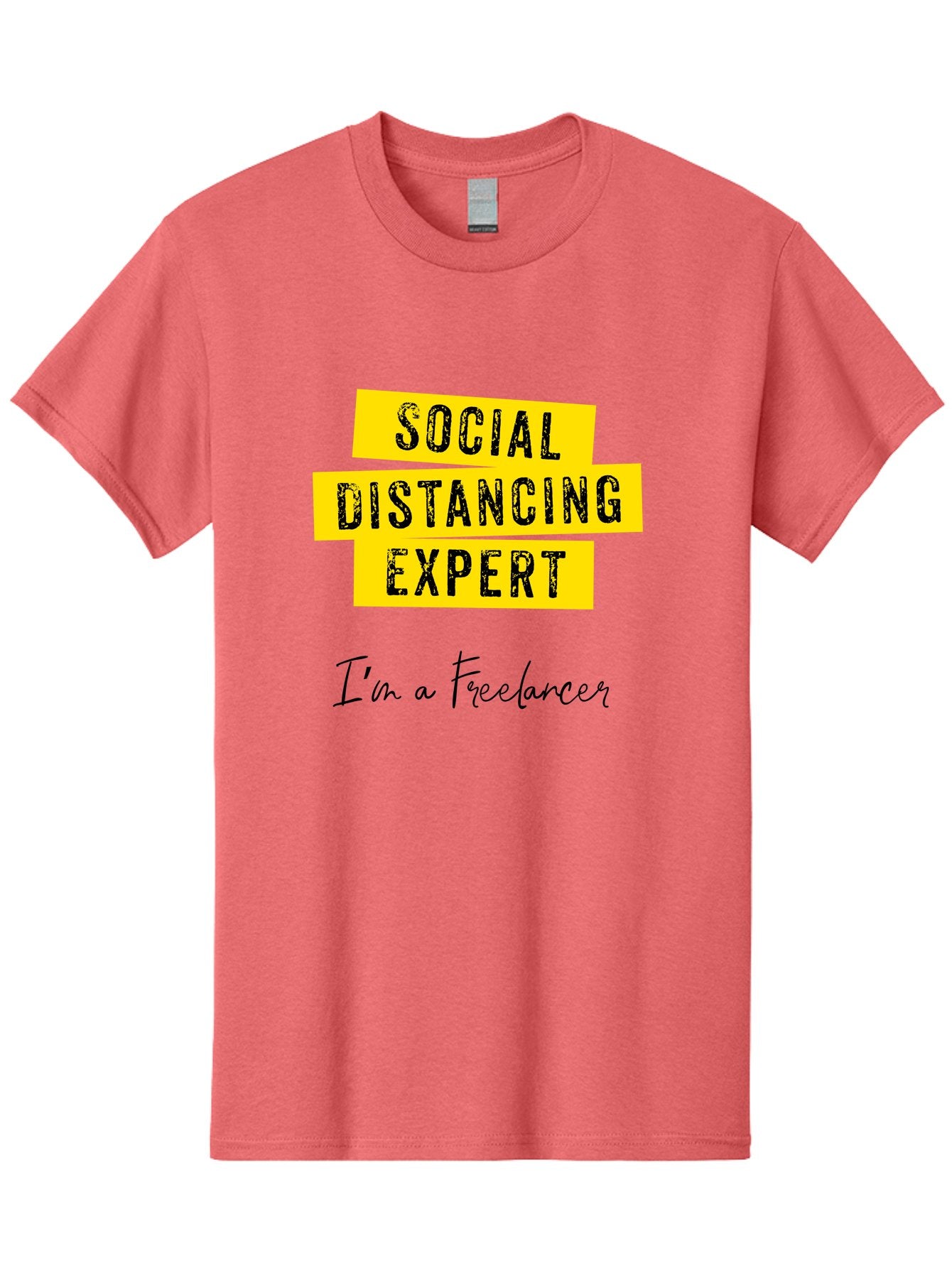 Social-Distancing-Expert Men'S Graphic Tee, 100% Cotton, Comfortable Casual Summer Wear, Machine Washable, Freelancer, Social Distancing Expert, Remote Work, Independent Professional, Flexible Career, Self-Employed, Covid-19, Pandemic Response Aab919 8