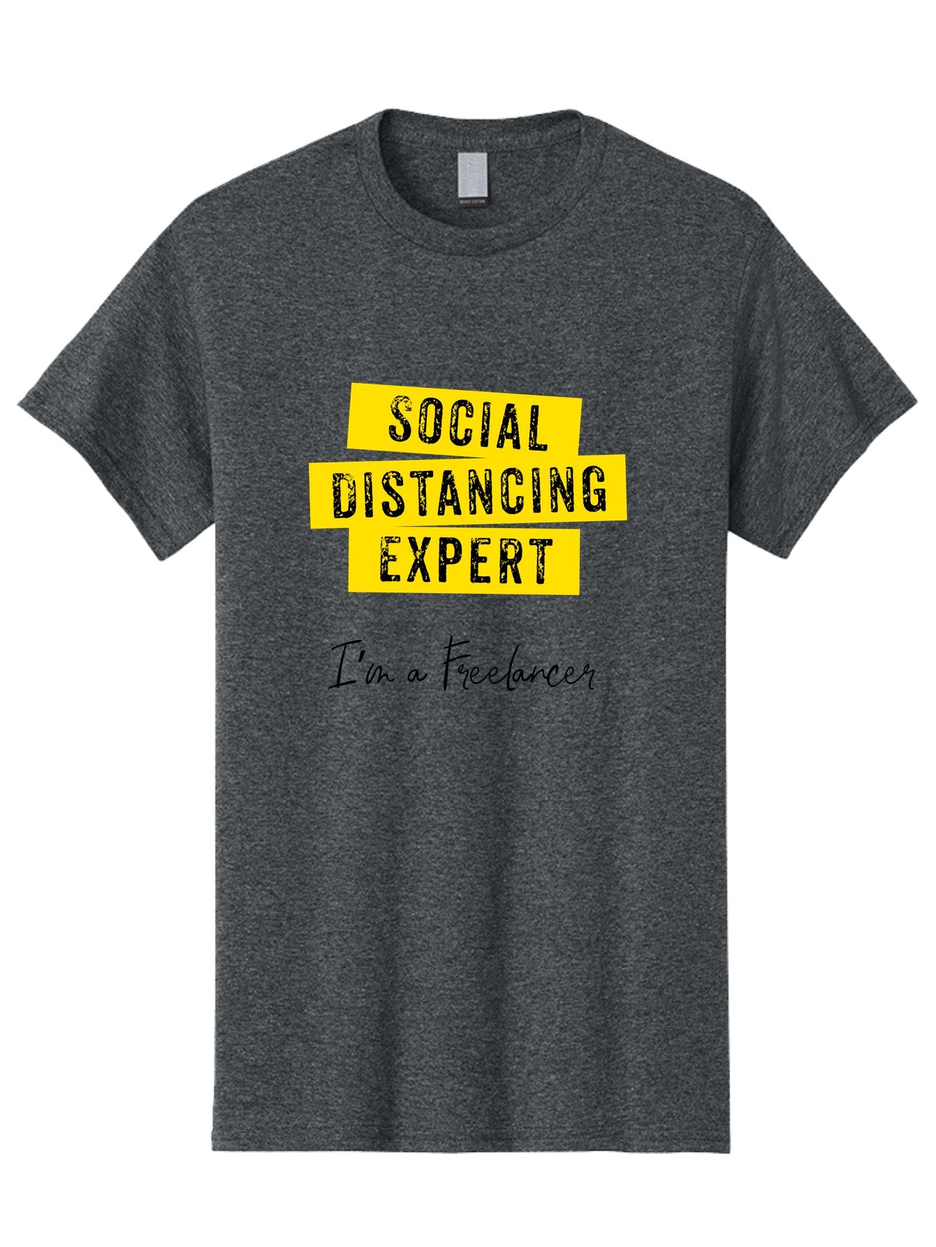 Social-Distancing-Expert Men'S Graphic Tee, 100% Cotton, Comfortable Casual Summer Wear, Machine Washable, Freelancer, Social Distancing Expert, Remote Work, Independent Professional, Flexible Career, Self-Employed, Covid-19, Pandemic Response Aab919 3