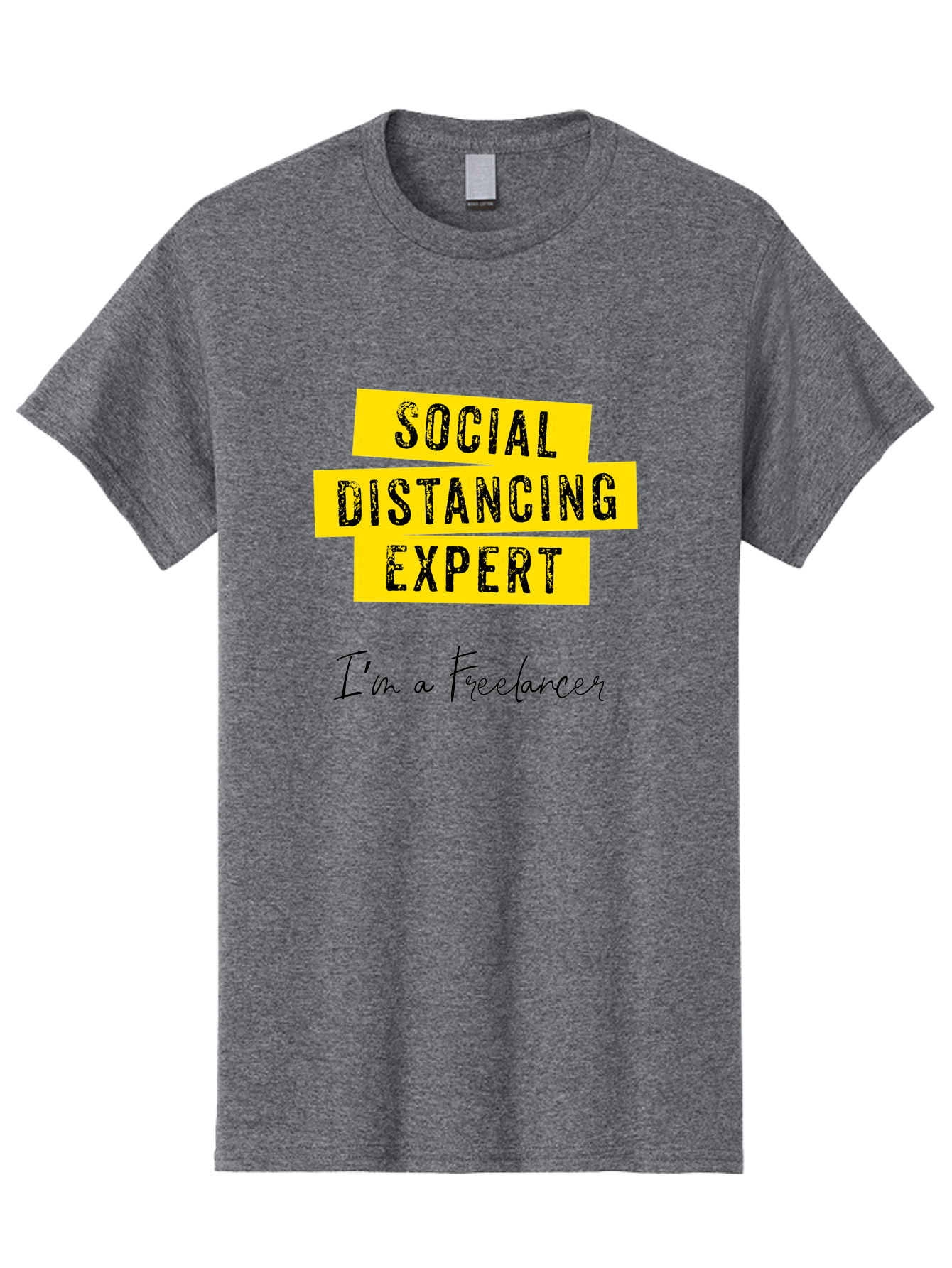 Social-Distancing-Expert Men'S Graphic Tee, 100% Cotton, Comfortable Casual Summer Wear, Machine Washable, Freelancer, Social Distancing Expert, Remote Work, Independent Professional, Flexible Career, Self-Employed, Covid-19, Pandemic Response Aab919 21