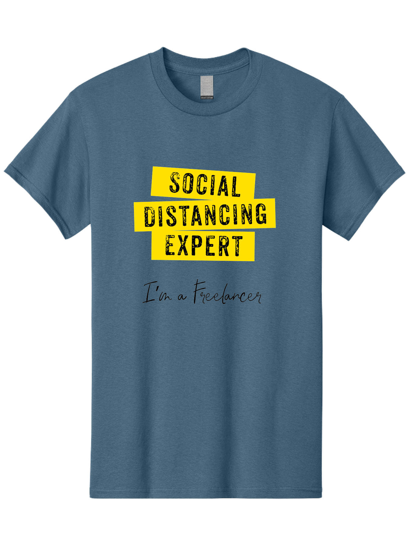 Social-Distancing-Expert Men'S Graphic Tee, 100% Cotton, Comfortable Casual Summer Wear, Machine Washable, Freelancer, Social Distancing Expert, Remote Work, Independent Professional, Flexible Career, Self-Employed, Covid-19, Pandemic Response Aab919 23