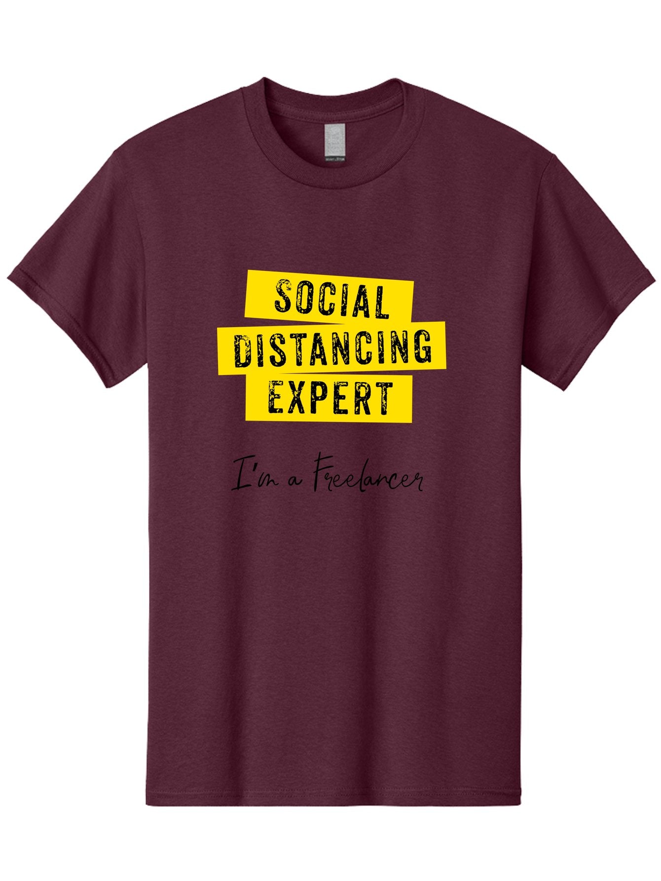 Social-Distancing-Expert Men'S Graphic Tee, 100% Cotton, Comfortable Casual Summer Wear, Machine Washable, Freelancer, Social Distancing Expert, Remote Work, Independent Professional, Flexible Career, Self-Employed, Covid-19, Pandemic Response Aab919 10