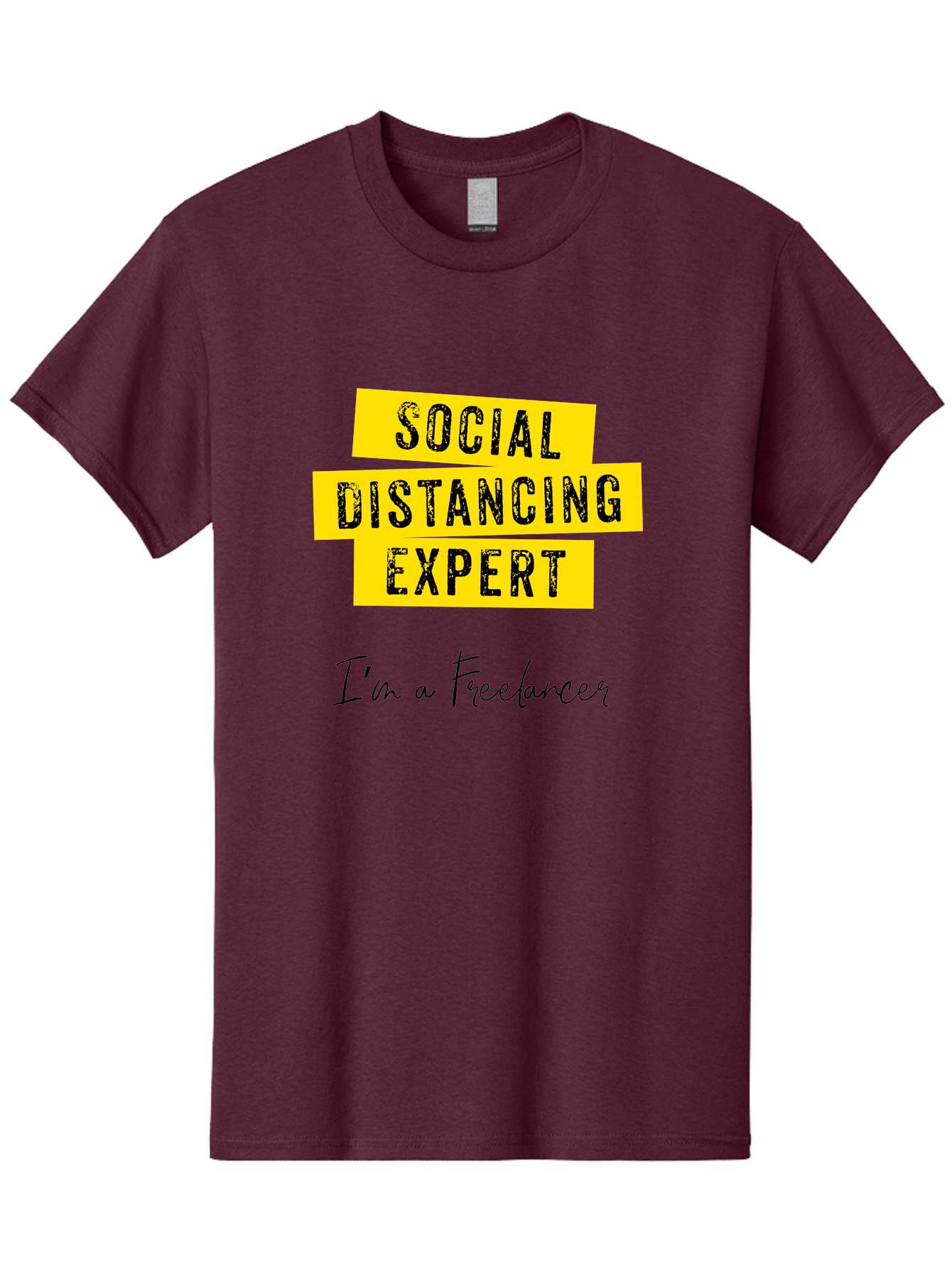 Social-Distancing-Expert Men'S Graphic Tee, 100% Cotton, Comfortable Casual Summer Wear, Machine Washable, Freelancer, Social Distancing Expert, Remote Work, Independent Professional, Flexible Career, Self-Employed, Covid-19, Pandemic Response Aab919 27