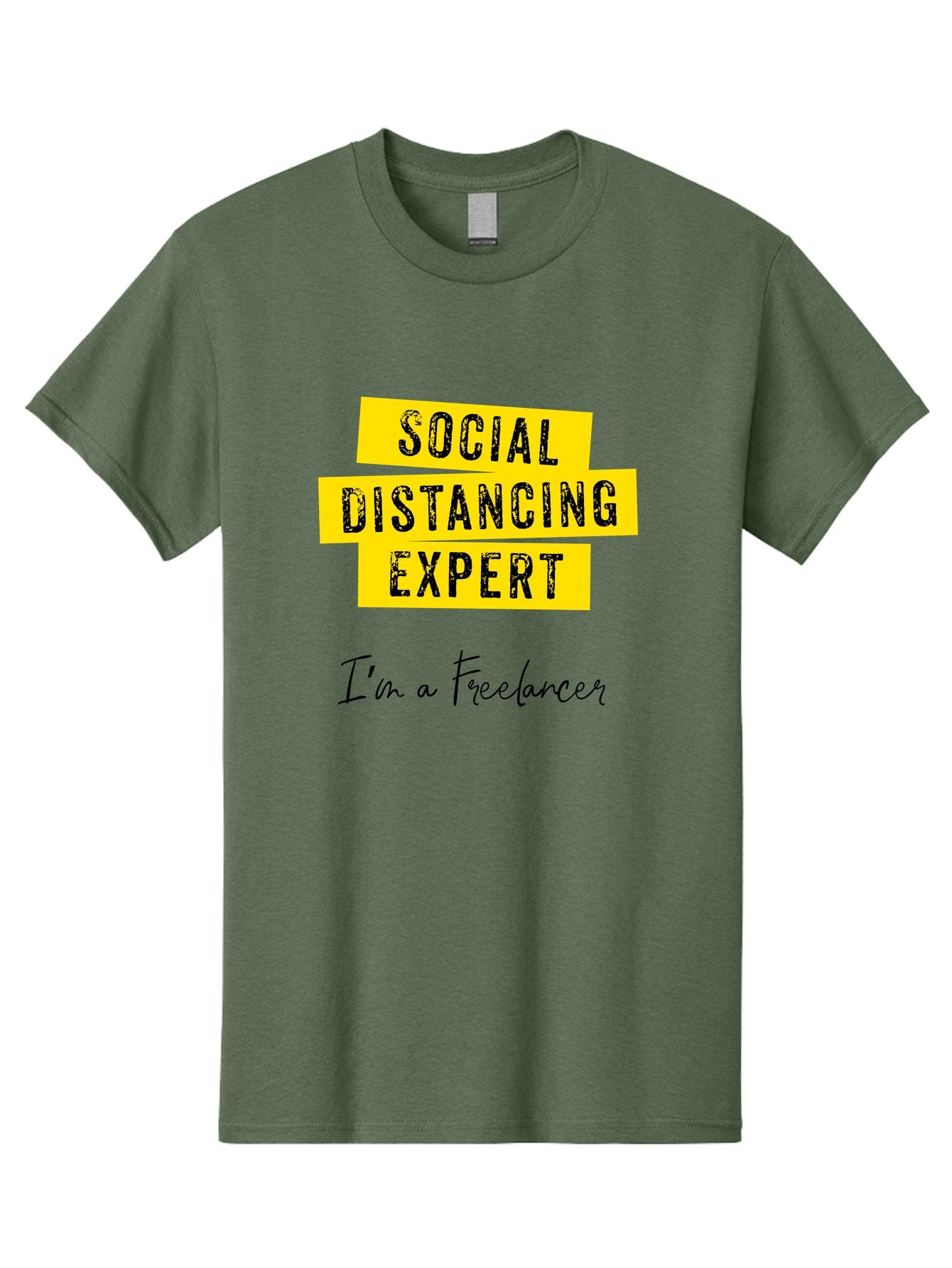 Social-Distancing-Expert Men'S Graphic Tee, 100% Cotton, Comfortable Casual Summer Wear, Machine Washable, Freelancer, Social Distancing Expert, Remote Work, Independent Professional, Flexible Career, Self-Employed, Covid-19, Pandemic Response Aab919 9