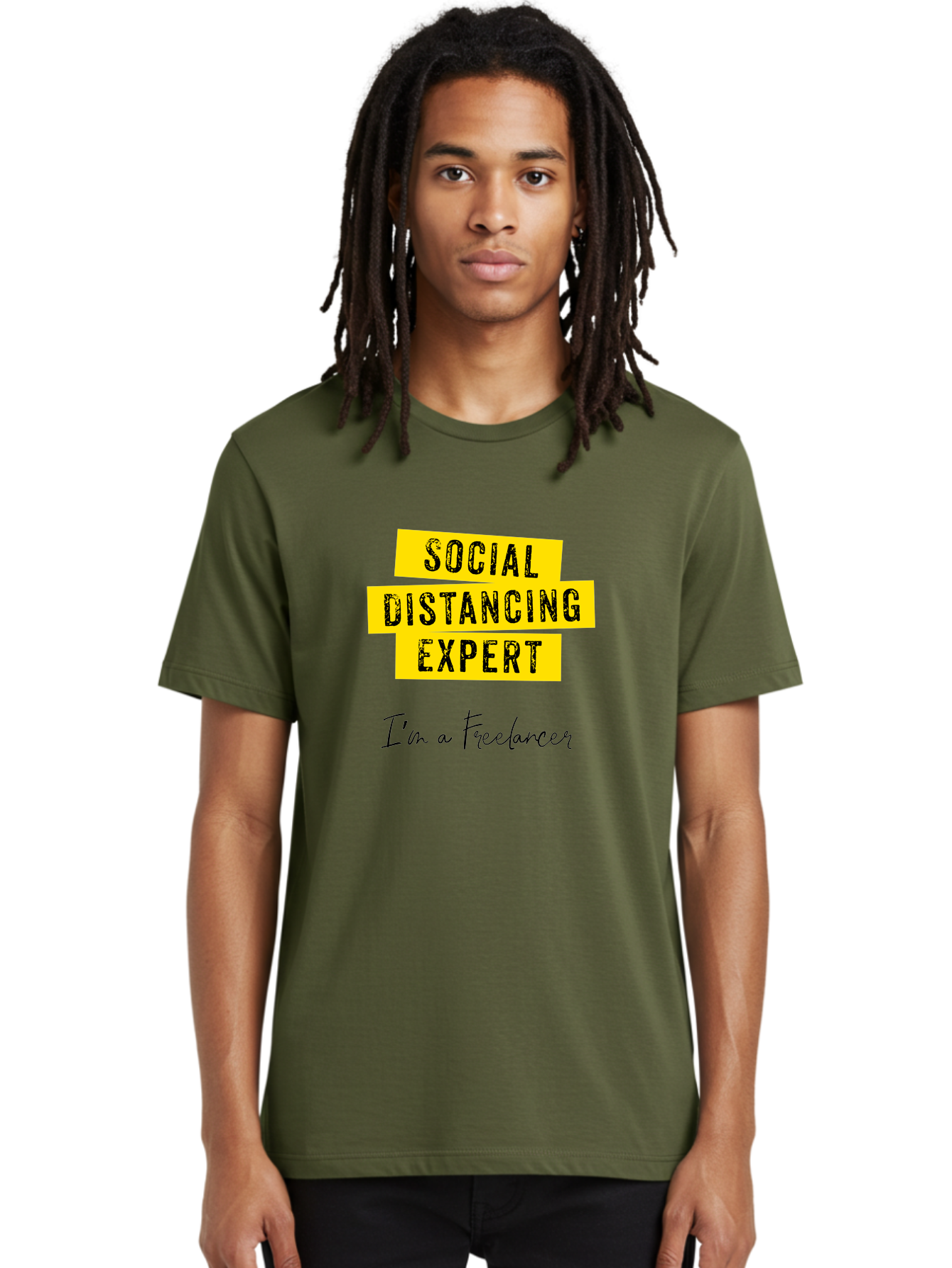 Social-Distancing-Expert Men'S Graphic Tee, 100% Cotton, Comfortable Casual Summer Wear, Machine Washable, Freelancer, Social Distancing Expert, Remote Work, Independent Professional, Flexible Career, Self-Employed, Covid-19, Pandemic Response Aab919 10