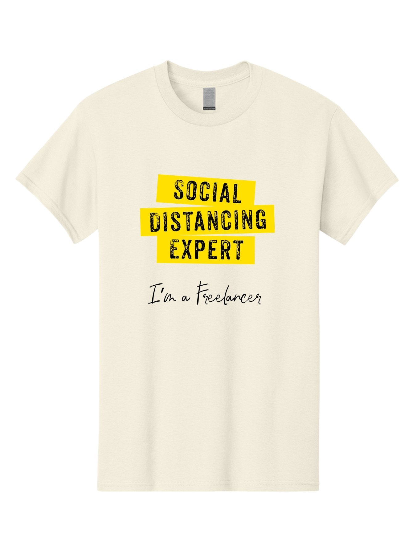 Social-Distancing-Expert Men'S Graphic Tee, 100% Cotton, Comfortable Casual Summer Wear, Machine Washable, Freelancer, Social Distancing Expert, Remote Work, Independent Professional, Flexible Career, Self-Employed, Covid-19, Pandemic Response Aab919 5