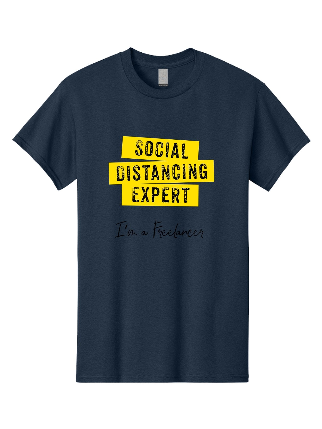 Social-Distancing-Expert Men'S Graphic Tee, 100% Cotton, Comfortable Casual Summer Wear, Machine Washable, Freelancer, Social Distancing Expert, Remote Work, Independent Professional, Flexible Career, Self-Employed, Covid-19, Pandemic Response Aab919 15