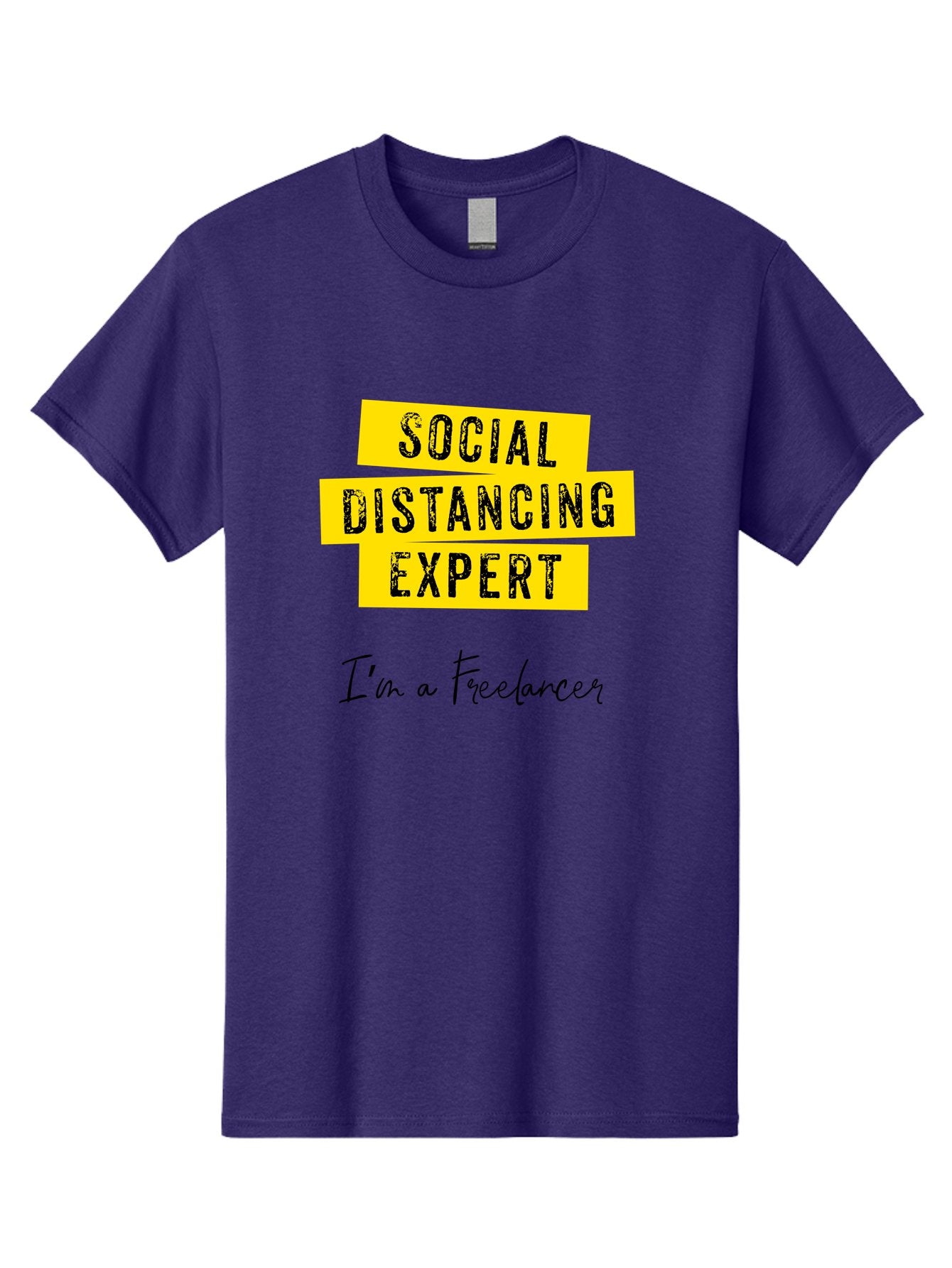 Social-Distancing-Expert Men'S Graphic Tee, 100% Cotton, Comfortable Casual Summer Wear, Machine Washable, Freelancer, Social Distancing Expert, Remote Work, Independent Professional, Flexible Career, Self-Employed, Covid-19, Pandemic Response Aab919 14