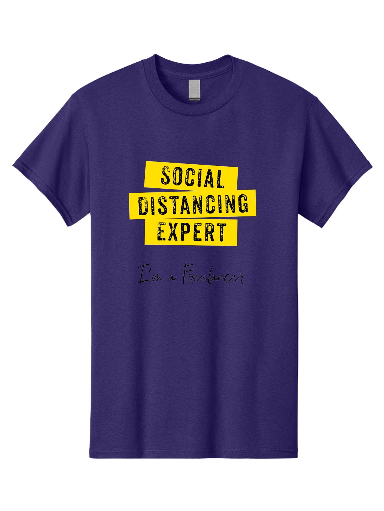 Social-Distancing-Expert Men'S Graphic Tee, 100% Cotton, Comfortable Casual Summer Wear, Machine Washable, Freelancer, Social Distancing Expert, Remote Work, Independent Professional, Flexible Career, Self-Employed, Covid-19, Pandemic Response Aab919 3