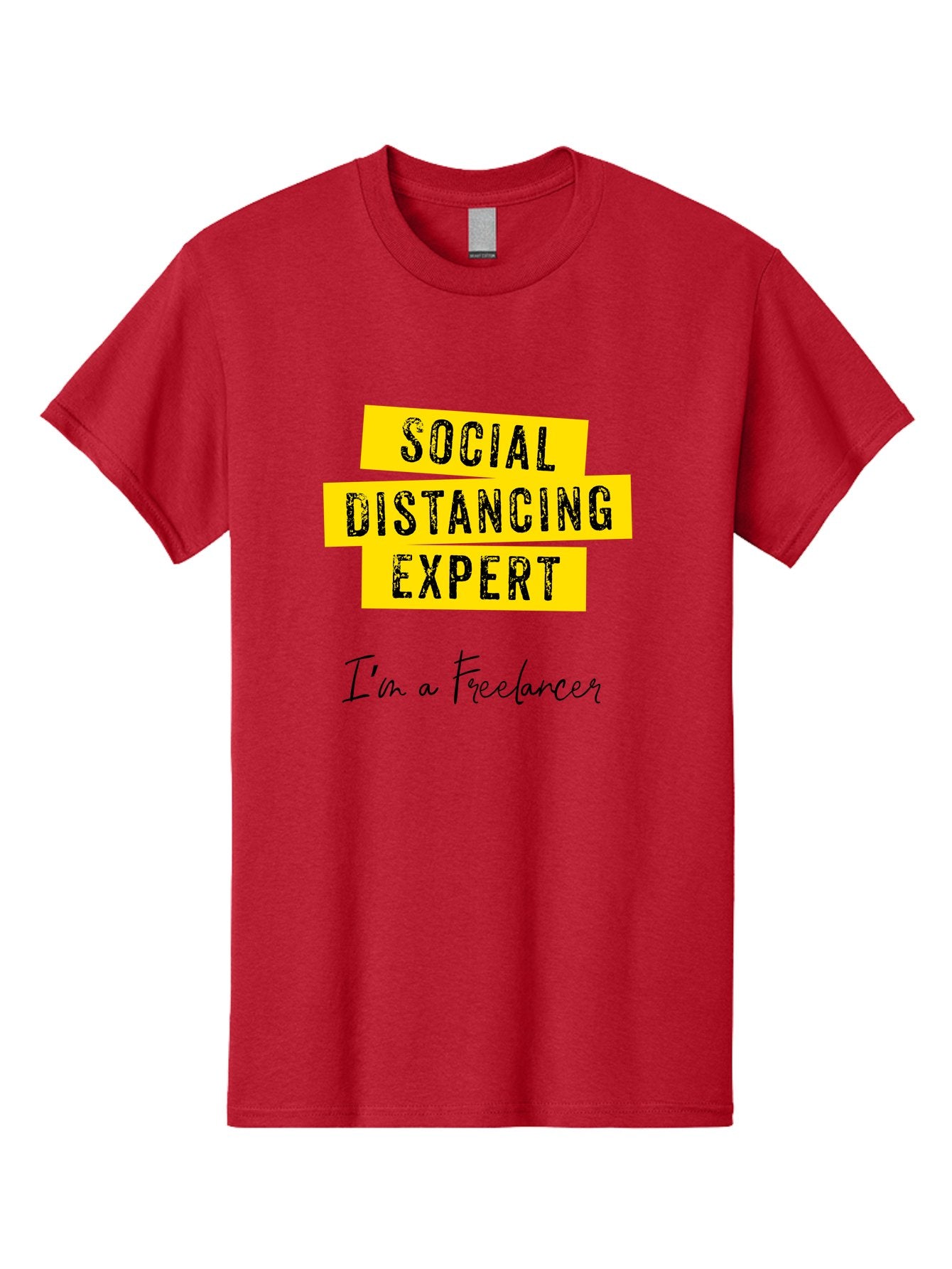 Social-Distancing-Expert Men'S Graphic Tee, 100% Cotton, Comfortable Casual Summer Wear, Machine Washable, Freelancer, Social Distancing Expert, Remote Work, Independent Professional, Flexible Career, Self-Employed, Covid-19, Pandemic Response Aab919 11