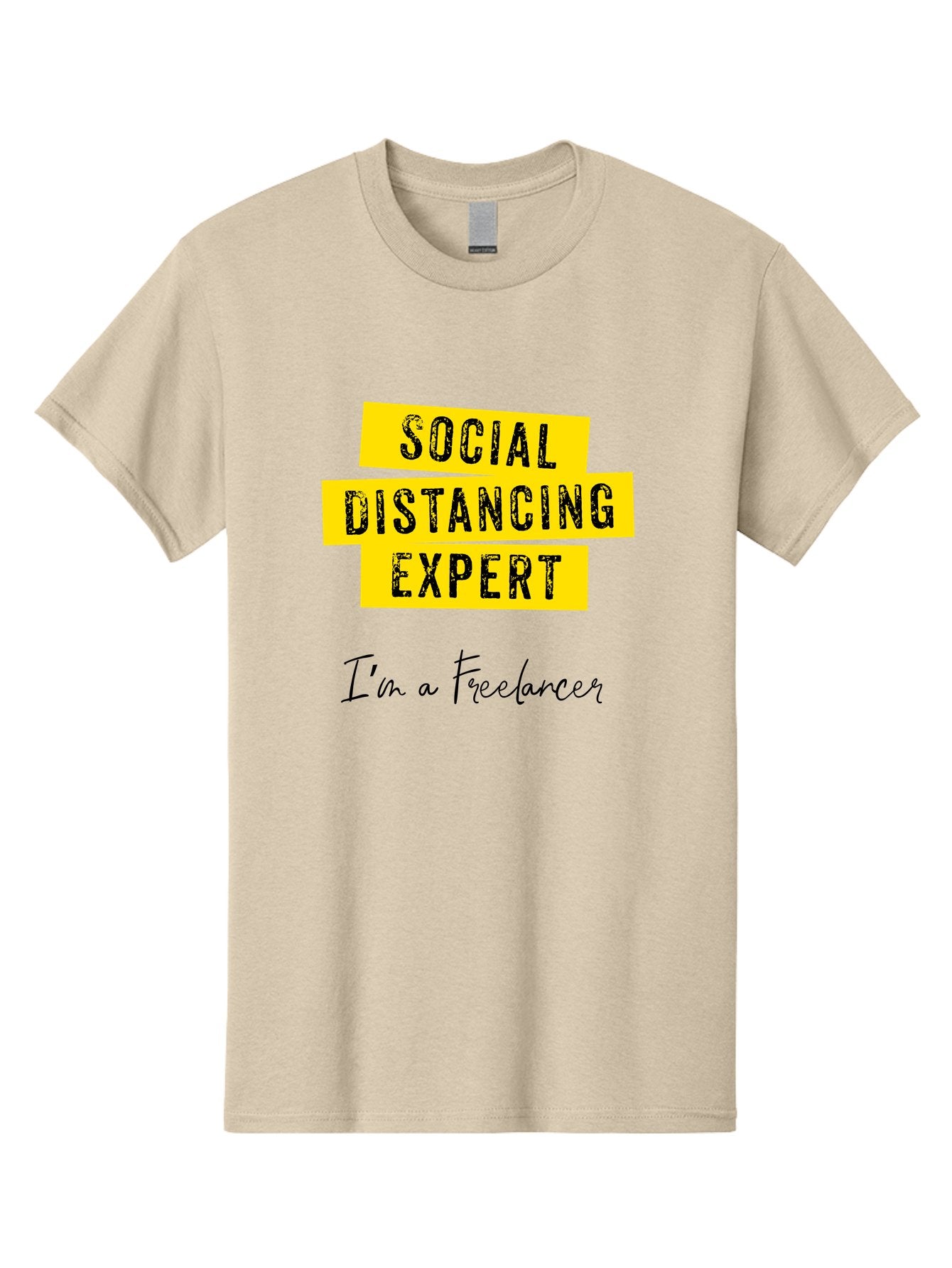 Social-Distancing-Expert Men'S Graphic Tee, 100% Cotton, Comfortable Casual Summer Wear, Machine Washable, Freelancer, Social Distancing Expert, Remote Work, Independent Professional, Flexible Career, Self-Employed, Covid-19, Pandemic Response Aab919 12