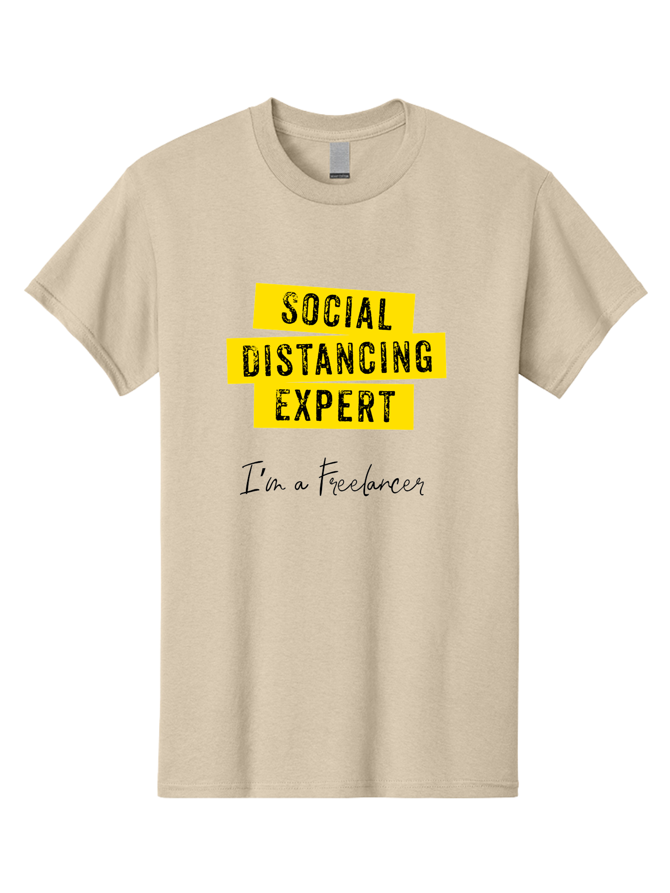 Social-Distancing-Expert Men'S Graphic Tee, 100% Cotton, Comfortable Casual Summer Wear, Machine Washable, Freelancer, Social Distancing Expert, Remote Work, Independent Professional, Flexible Career, Self-Employed, Covid-19, Pandemic Response Aab919 5