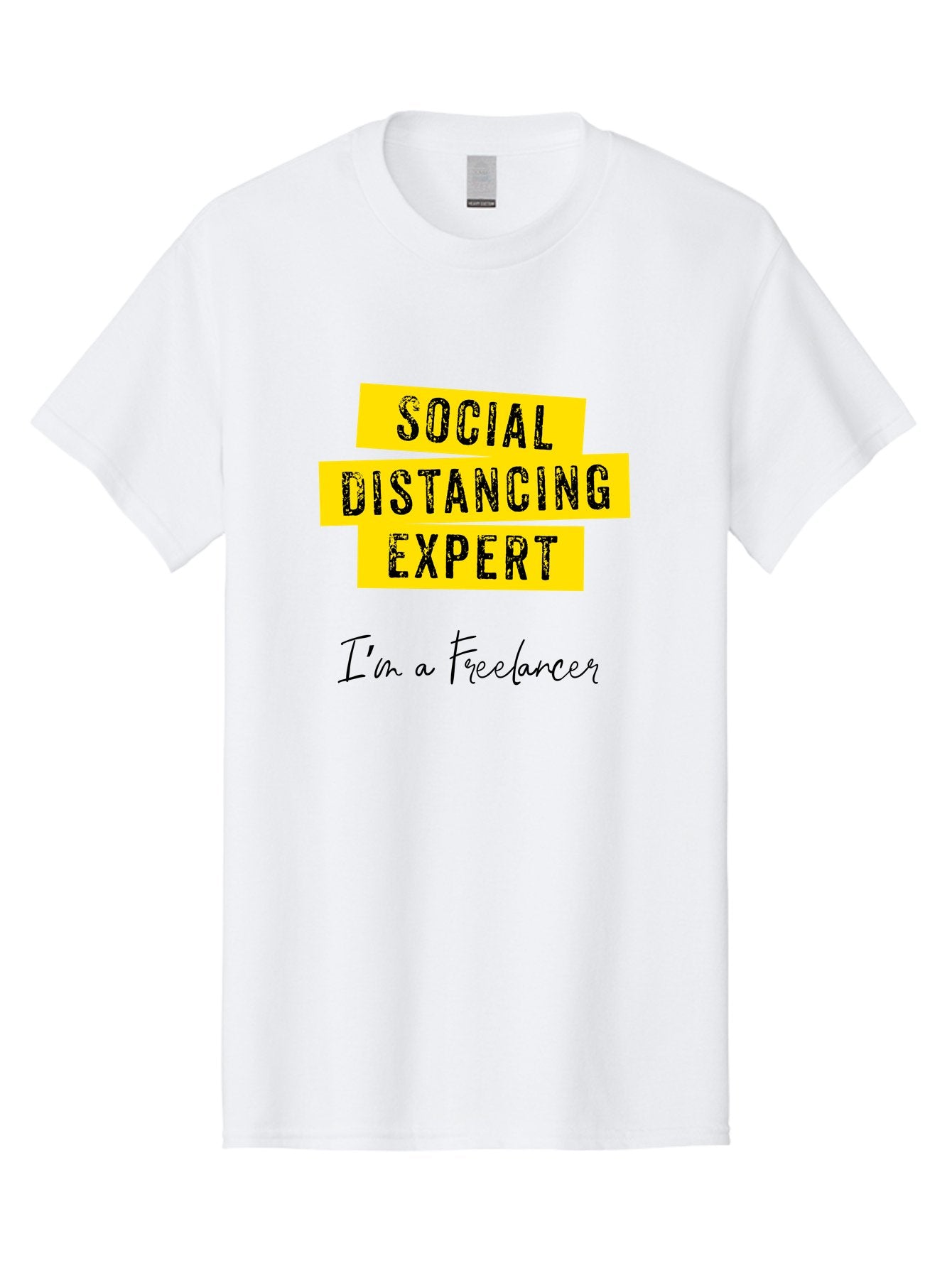 Social-Distancing-Expert Men'S Graphic Tee, 100% Cotton, Comfortable Casual Summer Wear, Machine Washable, Freelancer, Social Distancing Expert, Remote Work, Independent Professional, Flexible Career, Self-Employed, Covid-19, Pandemic Response Aab919 6