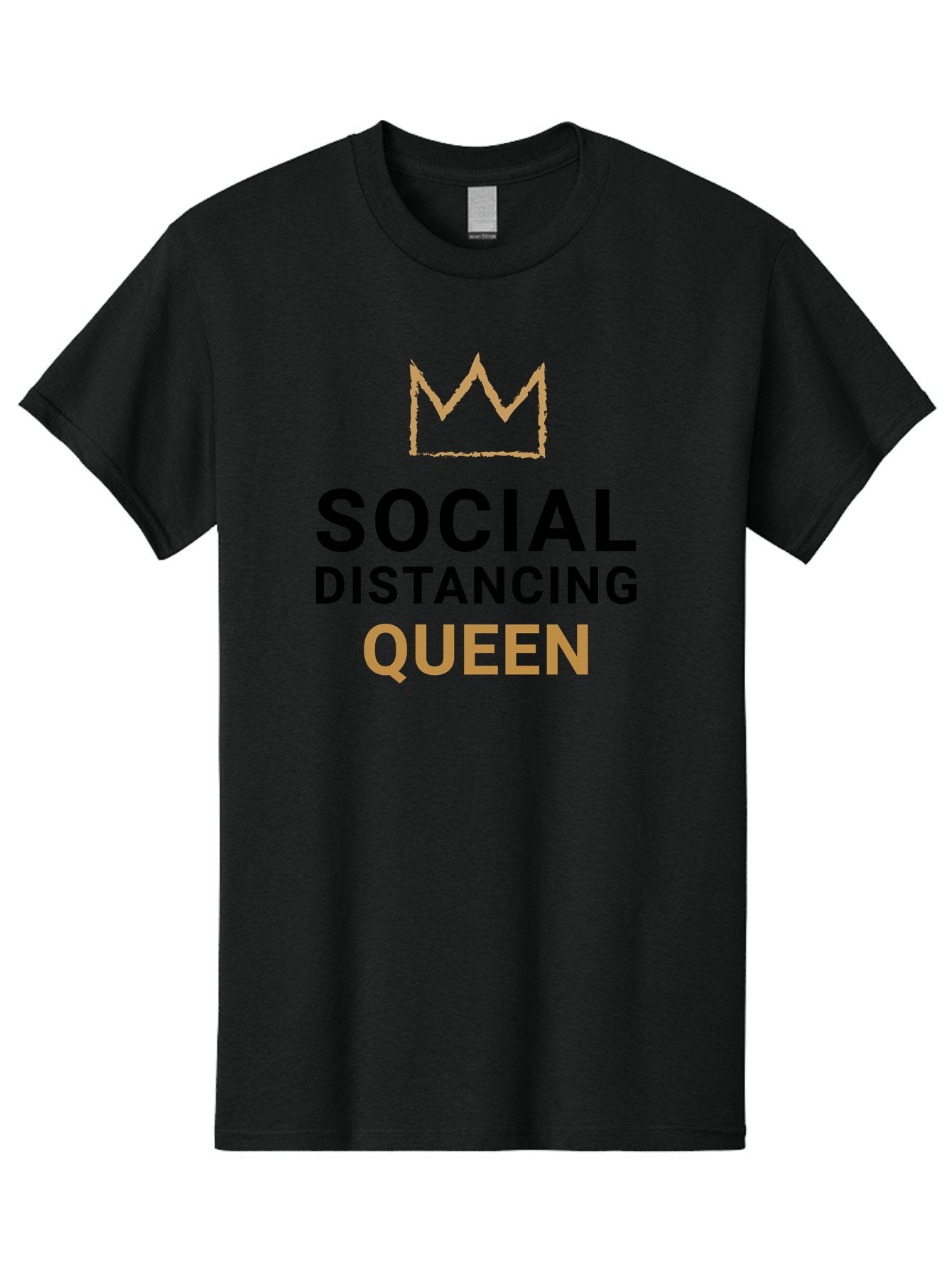 Social-Distancing-Queen Men'S Graphic Tee, 100% Cotton, Comfortable Casual Summer Wear, Machine Washable, Social Distancing Queen, Covid-19 Awareness, Pandemic Humor, Royal Treatment, Safe Distance, Coronavirus Protection, Crown Symbol Aab920 8