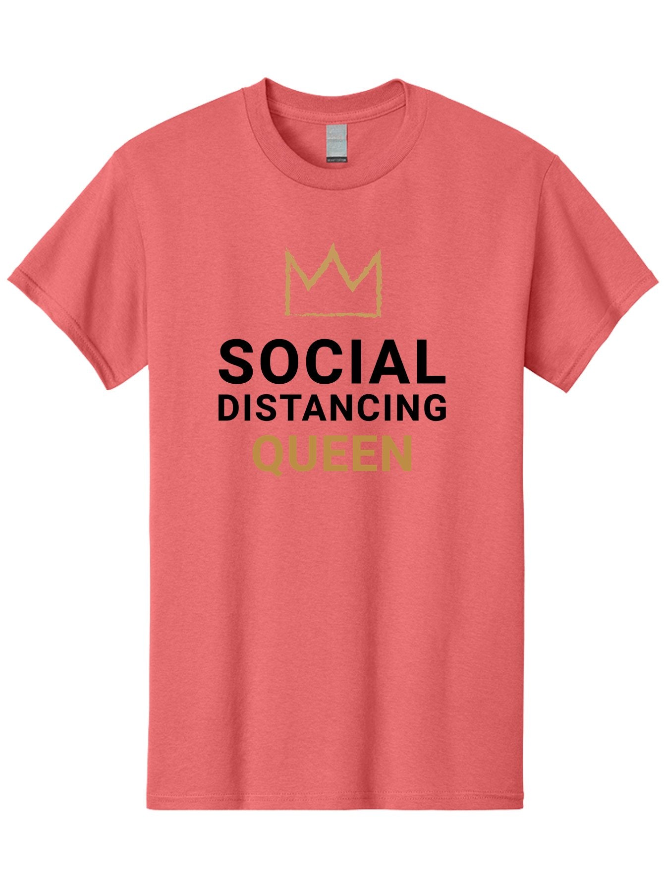 Social-Distancing-Queen Men'S Graphic Tee, 100% Cotton, Comfortable Casual Summer Wear, Machine Washable, Social Distancing Queen, Covid-19 Awareness, Pandemic Humor, Royal Treatment, Safe Distance, Coronavirus Protection, Crown Symbol Aab920 15
