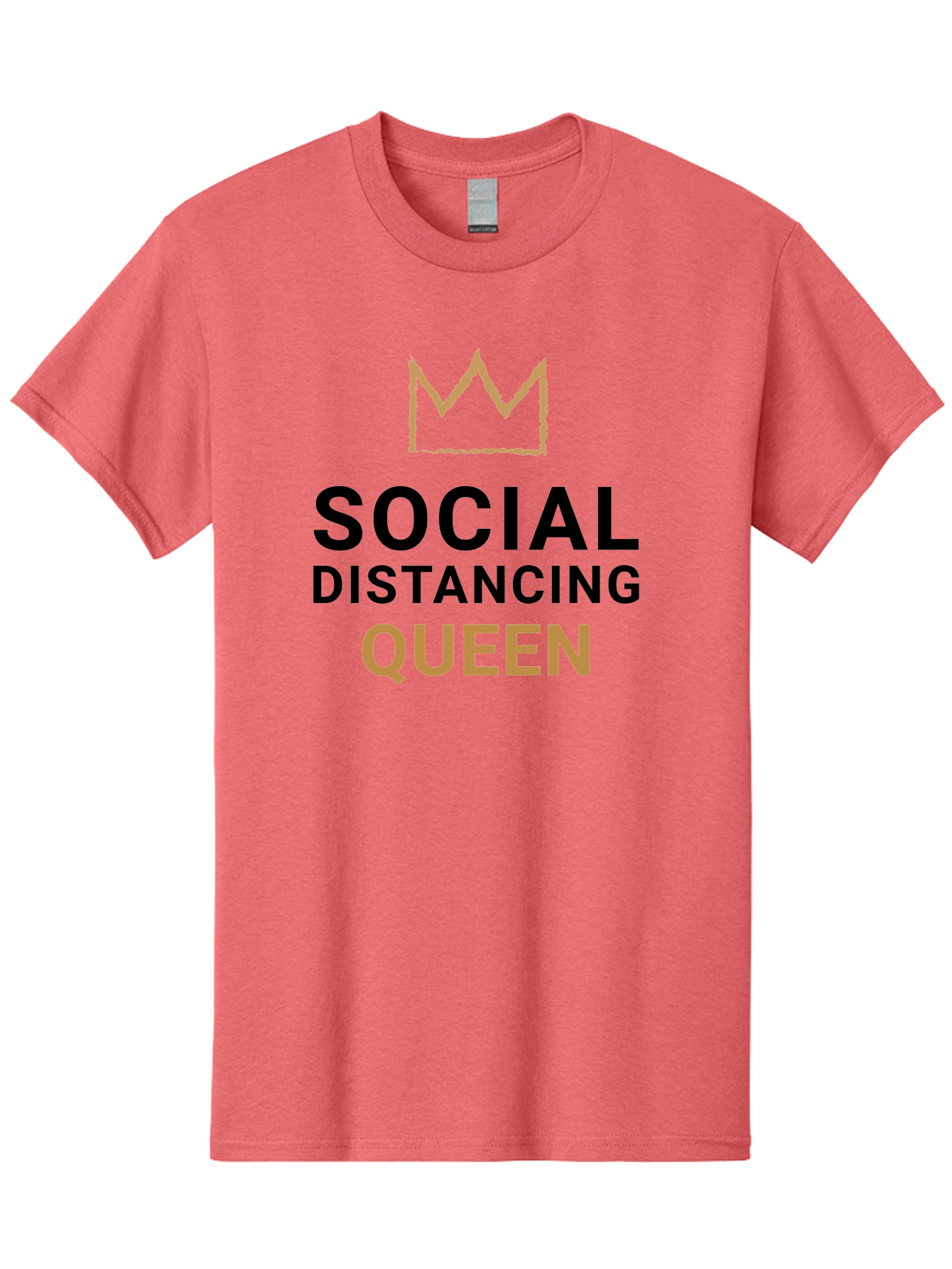 Social-Distancing-Queen Men'S Graphic Tee, 100% Cotton, Comfortable Casual Summer Wear, Machine Washable, Social Distancing Queen, Covid-19 Awareness, Pandemic Humor, Royal Treatment, Safe Distance, Coronavirus Protection, Crown Symbol Aab920