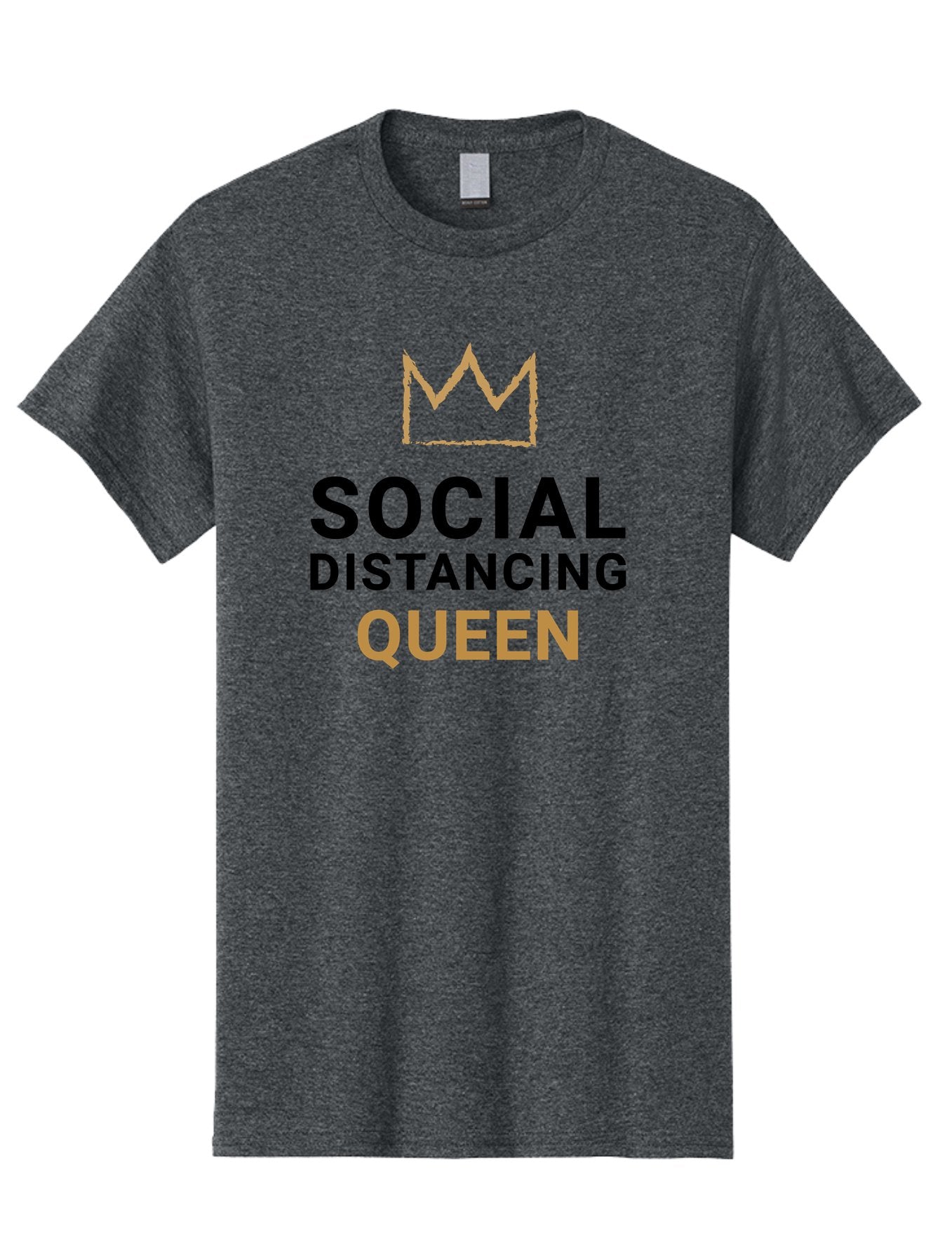 Social-Distancing-Queen Men'S Graphic Tee, 100% Cotton, Comfortable Casual Summer Wear, Machine Washable, Social Distancing Queen, Covid-19 Awareness, Pandemic Humor, Royal Treatment, Safe Distance, Coronavirus Protection, Crown Symbol Aab920 7