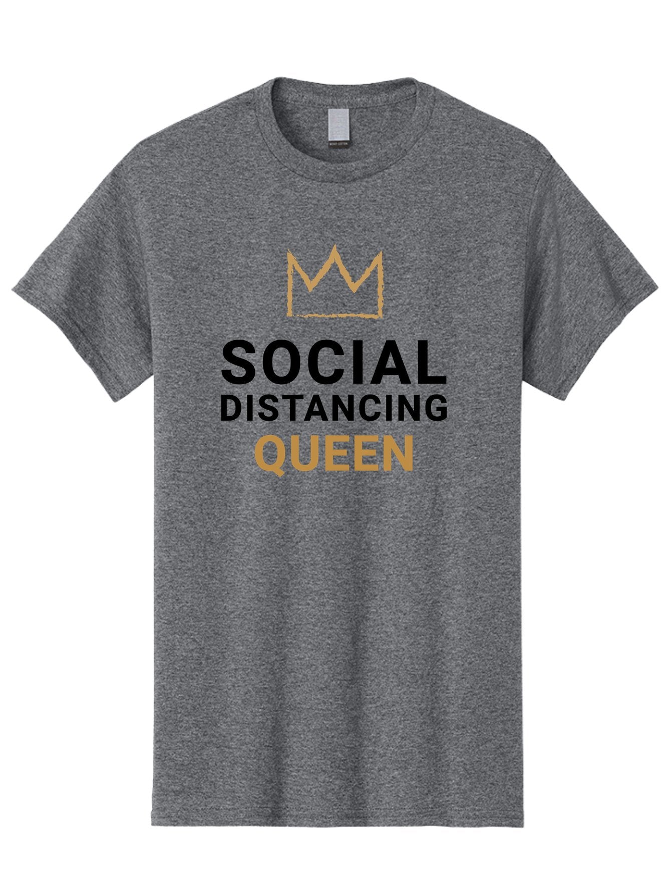Social-Distancing-Queen Men'S Graphic Tee, 100% Cotton, Comfortable Casual Summer Wear, Machine Washable, Social Distancing Queen, Covid-19 Awareness, Pandemic Humor, Royal Treatment, Safe Distance, Coronavirus Protection, Crown Symbol Aab920 10
