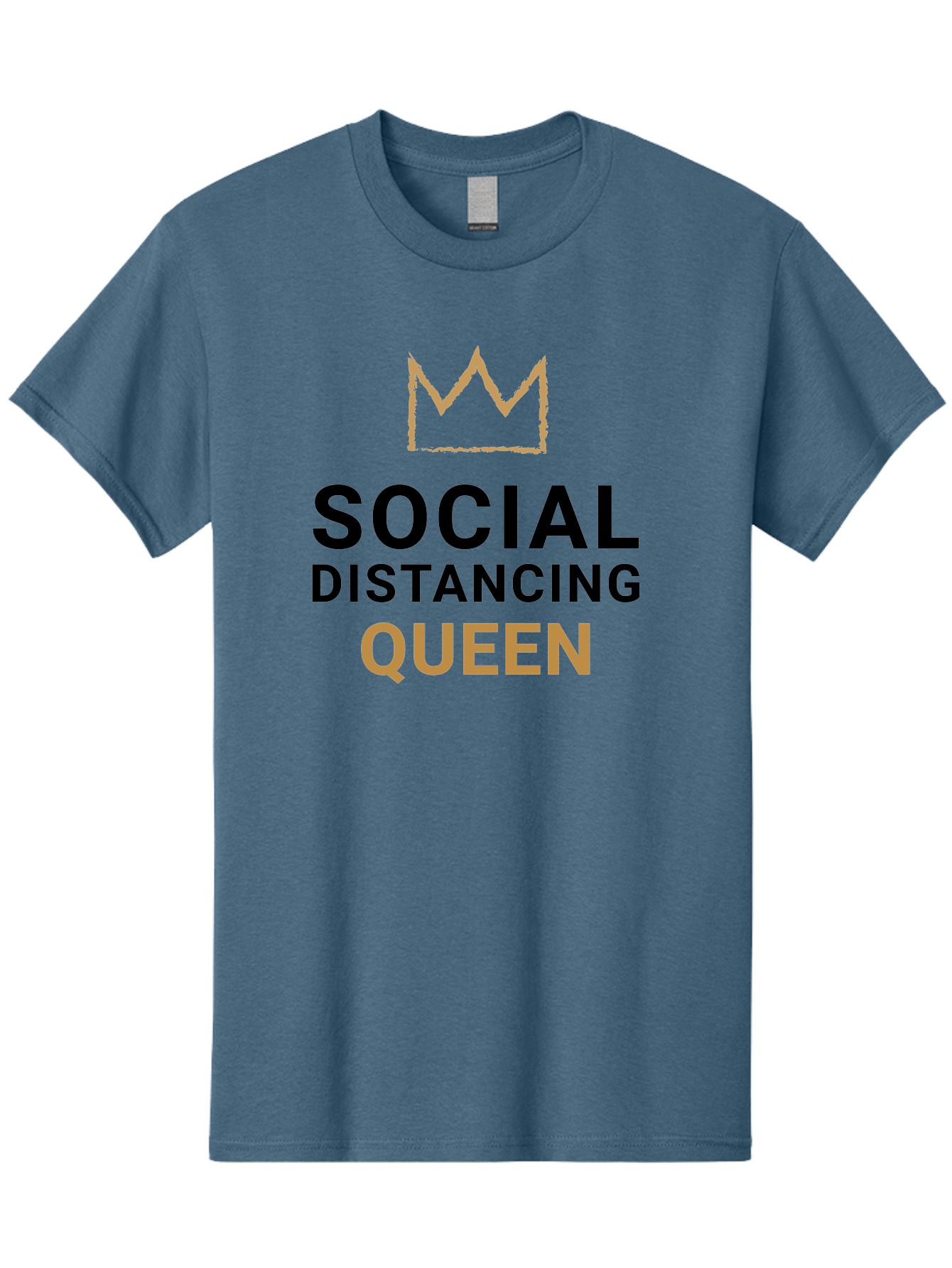 Social-Distancing-Queen Men'S Graphic Tee, 100% Cotton, Comfortable Casual Summer Wear, Machine Washable, Social Distancing Queen, Covid-19 Awareness, Pandemic Humor, Royal Treatment, Safe Distance, Coronavirus Protection, Crown Symbol Aab920 23