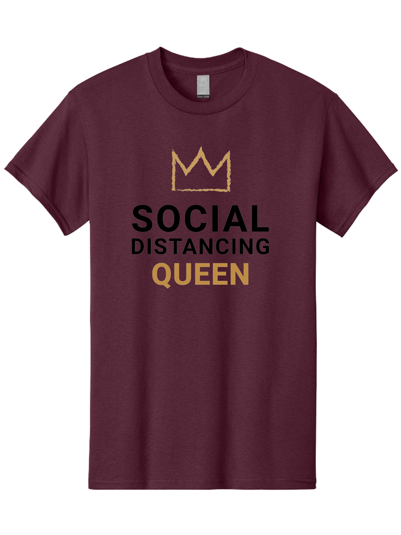 Social-Distancing-Queen Men'S Graphic Tee, 100% Cotton, Comfortable Casual Summer Wear, Machine Washable, Social Distancing Queen, Covid-19 Awareness, Pandemic Humor, Royal Treatment, Safe Distance, Coronavirus Protection, Crown Symbol Aab920 7