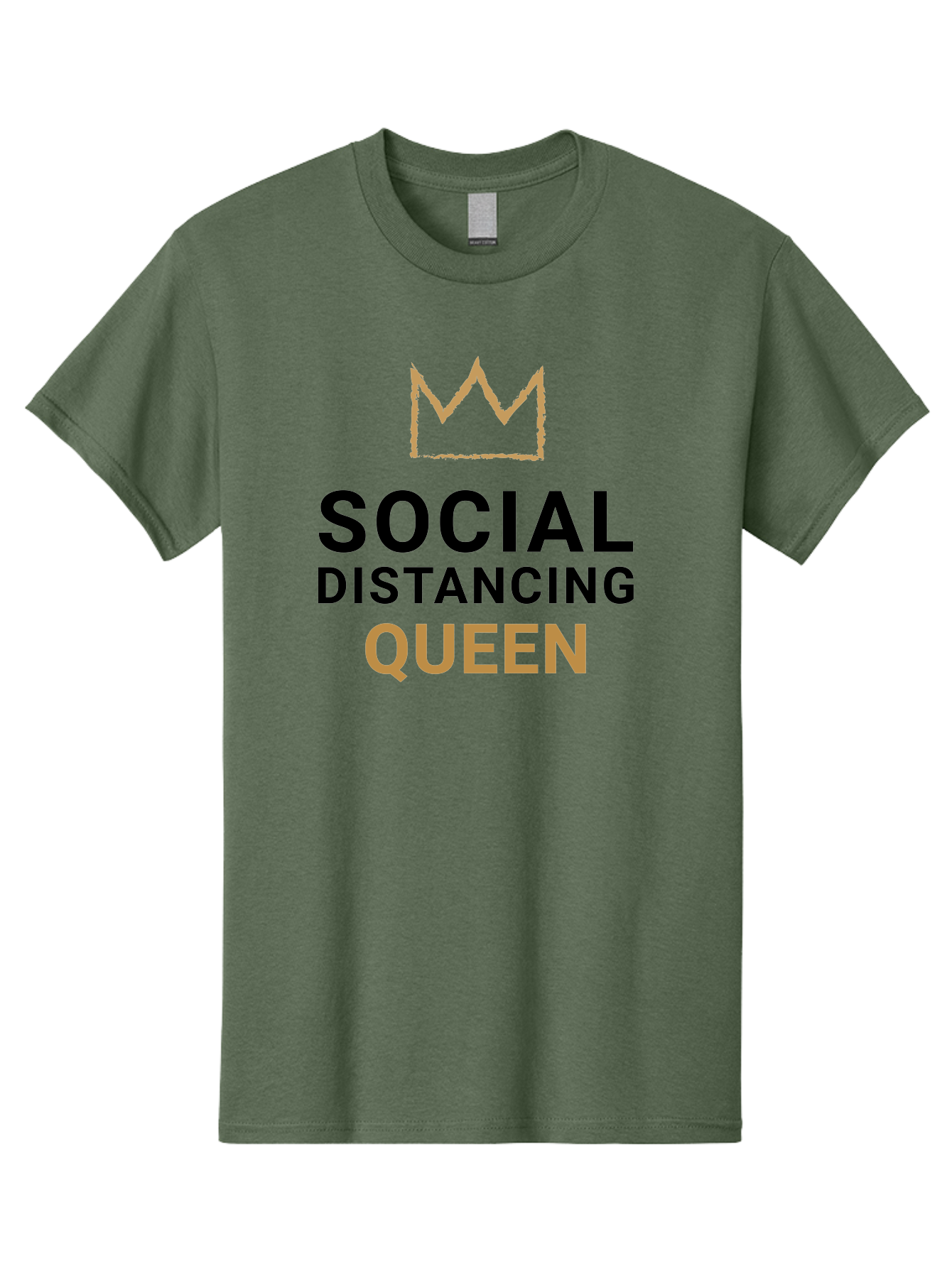 Social-Distancing-Queen Men'S Graphic Tee, 100% Cotton, Comfortable Casual Summer Wear, Machine Washable, Social Distancing Queen, Covid-19 Awareness, Pandemic Humor, Royal Treatment, Safe Distance, Coronavirus Protection, Crown Symbol Aab920 17