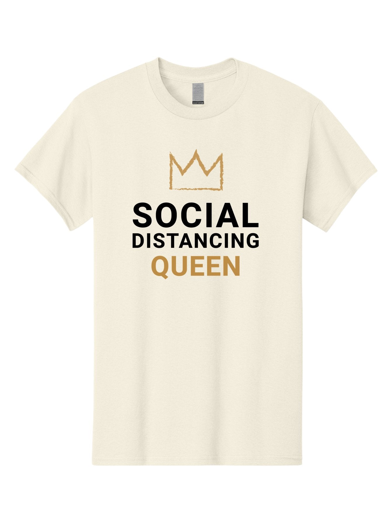 Social-Distancing-Queen Men'S Graphic Tee, 100% Cotton, Comfortable Casual Summer Wear, Machine Washable, Social Distancing Queen, Covid-19 Awareness, Pandemic Humor, Royal Treatment, Safe Distance, Coronavirus Protection, Crown Symbol Aab920
