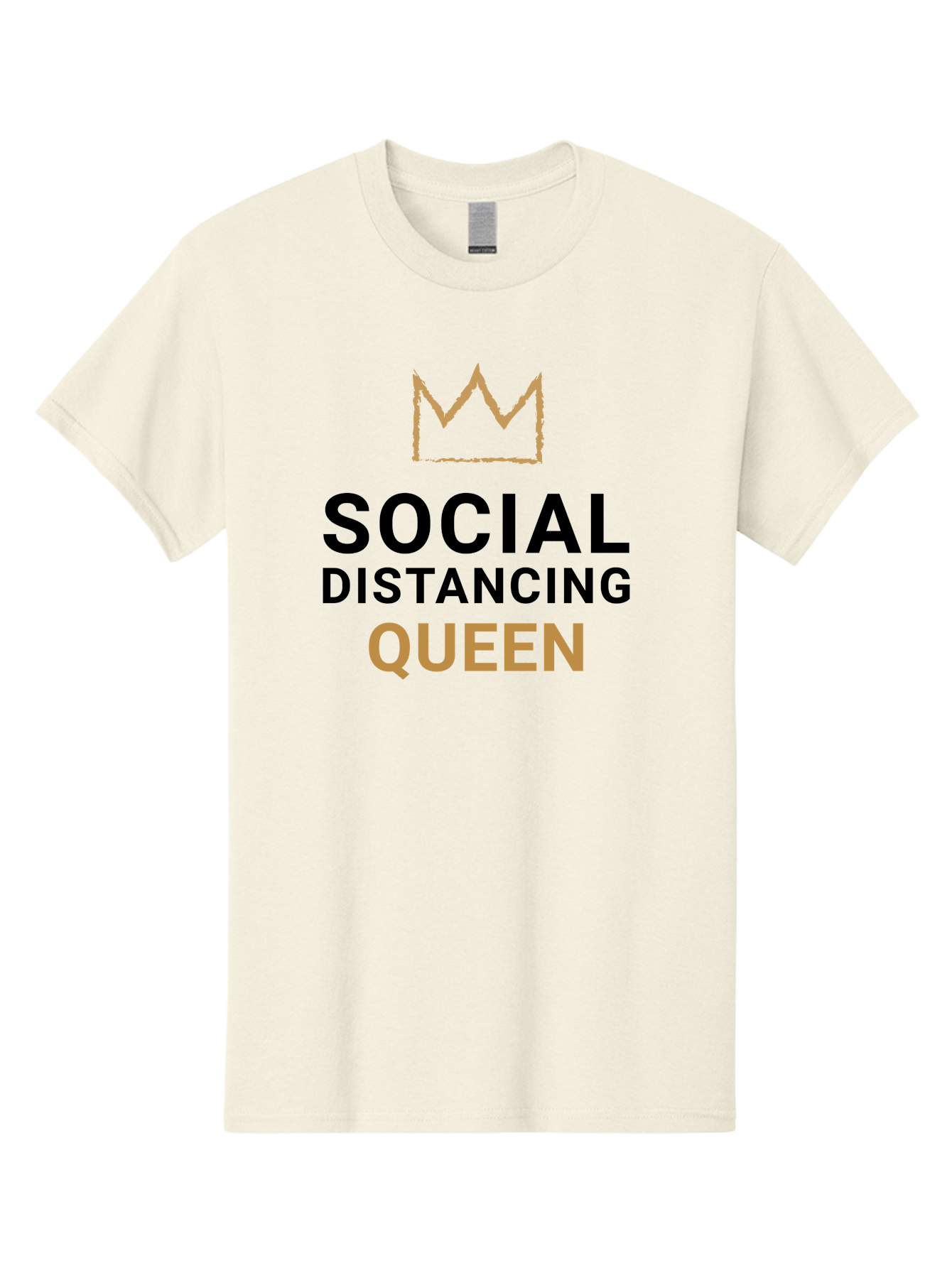 Social-Distancing-Queen Men'S Graphic Tee, 100% Cotton, Comfortable Casual Summer Wear, Machine Washable, Social Distancing Queen, Covid-19 Awareness, Pandemic Humor, Royal Treatment, Safe Distance, Coronavirus Protection, Crown Symbol Aab920 21