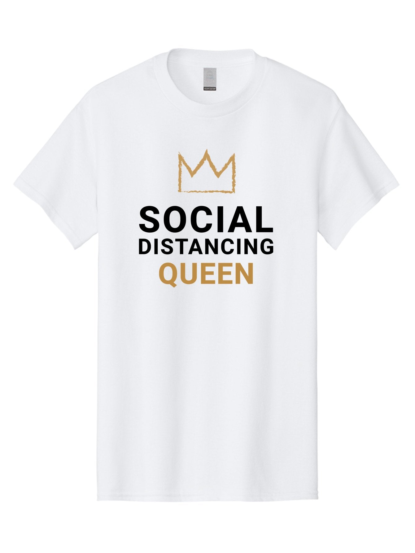 Social-Distancing-Queen Men'S Graphic Tee, 100% Cotton, Comfortable Casual Summer Wear, Machine Washable, Social Distancing Queen, Covid-19 Awareness, Pandemic Humor, Royal Treatment, Safe Distance, Coronavirus Protection, Crown Symbol Aab920 13