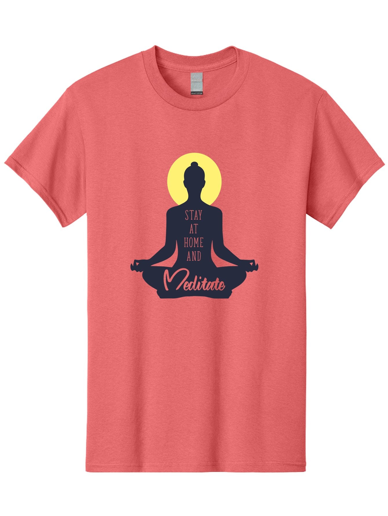 Stay-At-Home-And-Meditate Men'S Graphic Tee, 100% Cotton, Comfortable Casual Summer Wear, Machine Washable, Meditation Practice, Yoga Pose, Mindfulness, Inner Peace, Relaxation, Staying Home, Calm Atmosphere, Lotus Position, Serene Mood, Aab921 12