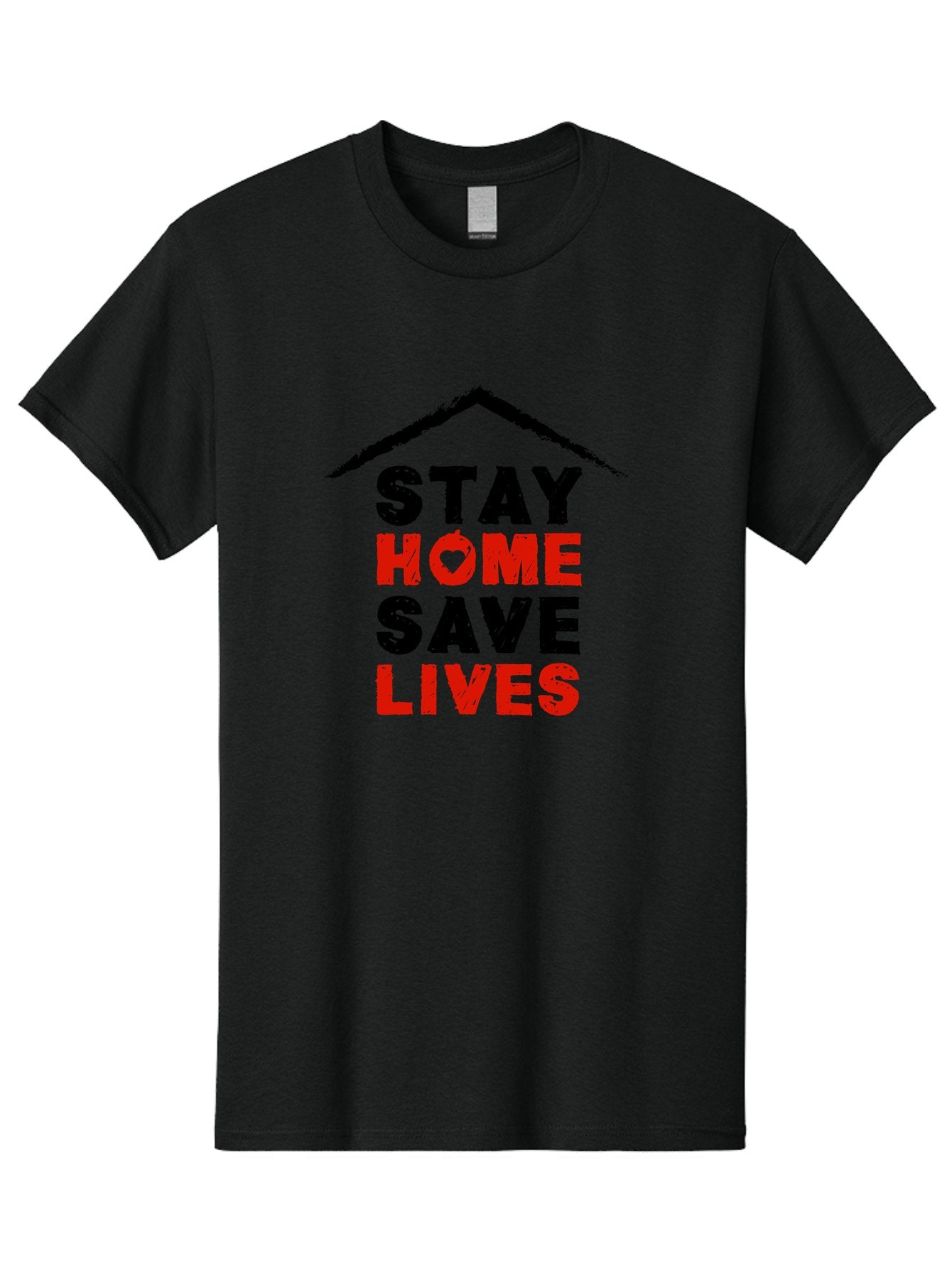 Stay-Home-Save-Lives Men'S Graphic Tee, 100% Cotton, Comfortable Casual Summer Wear, Machine Washable, Stay Home Save Lives, Coronavirus Awareness, Pandemic Safety, Public Health Message, Social Distancing, Covid-19 Prevention, Quarantine, Aab922 3