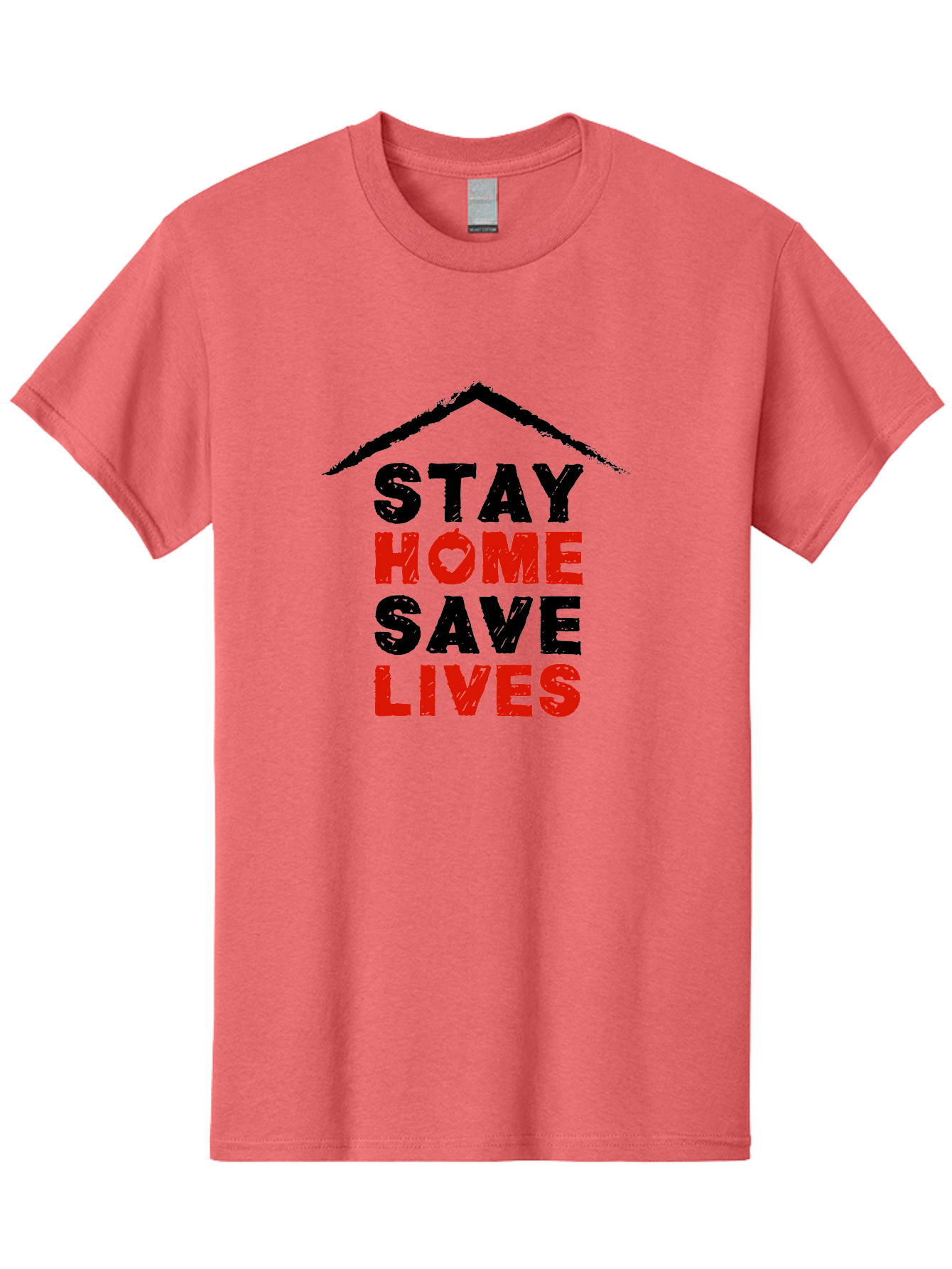 Stay-Home-Save-Lives Men'S Graphic Tee, 100% Cotton, Comfortable Casual Summer Wear, Machine Washable, Stay Home Save Lives, Coronavirus Awareness, Pandemic Safety, Public Health Message, Social Distancing, Covid-19 Prevention, Quarantine, Aab922 23