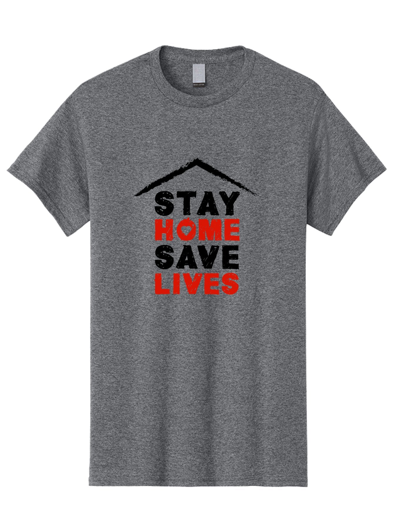 Stay-Home-Save-Lives Men'S Graphic Tee, 100% Cotton, Comfortable Casual Summer Wear, Machine Washable, Stay Home Save Lives, Coronavirus Awareness, Pandemic Safety, Public Health Message, Social Distancing, Covid-19 Prevention, Quarantine, Aab922 12