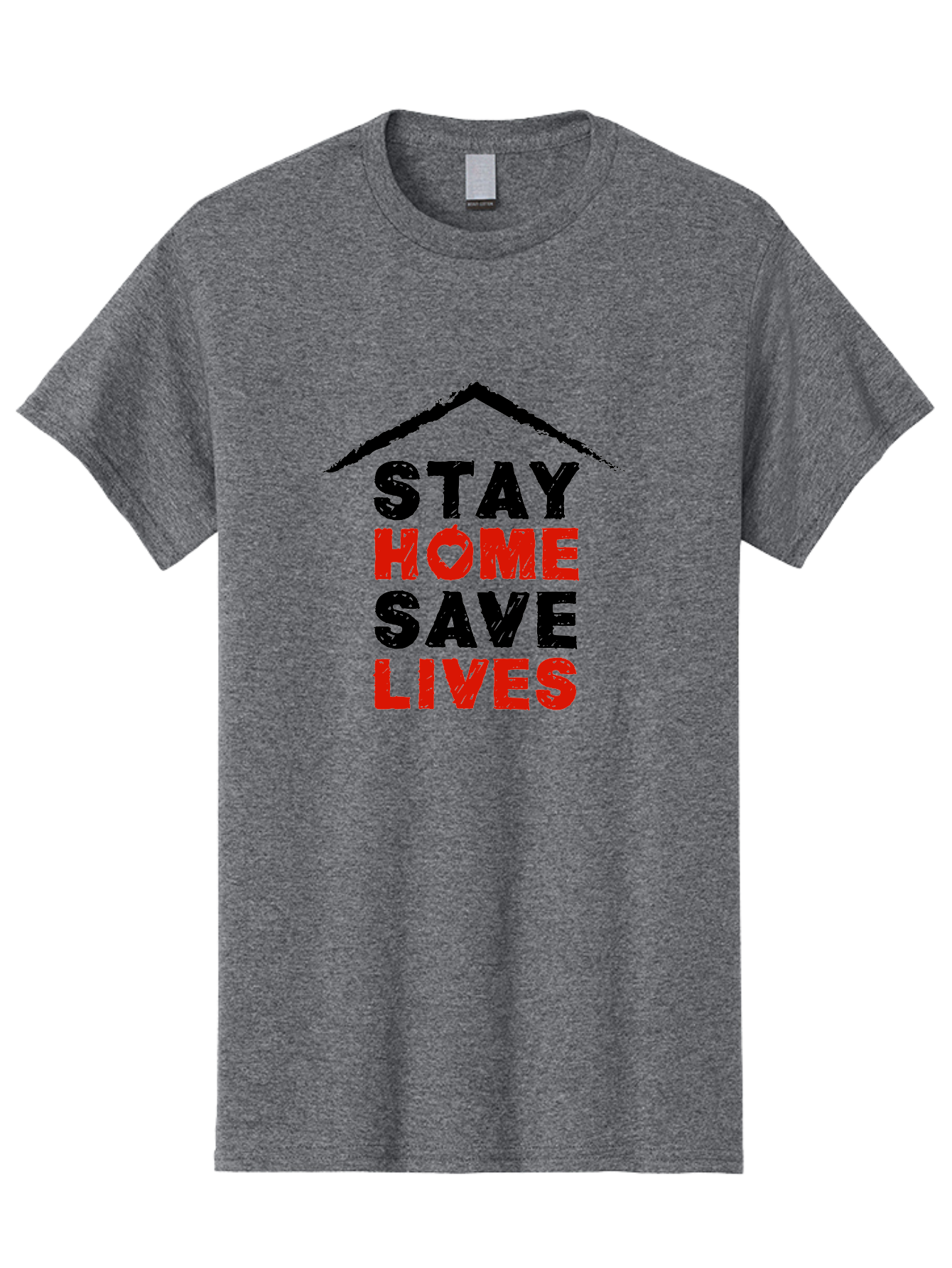 Stay-Home-Save-Lives Men'S Graphic Tee, 100% Cotton, Comfortable Casual Summer Wear, Machine Washable, Stay Home Save Lives, Coronavirus Awareness, Pandemic Safety, Public Health Message, Social Distancing, Covid-19 Prevention, Quarantine, Aab922 5