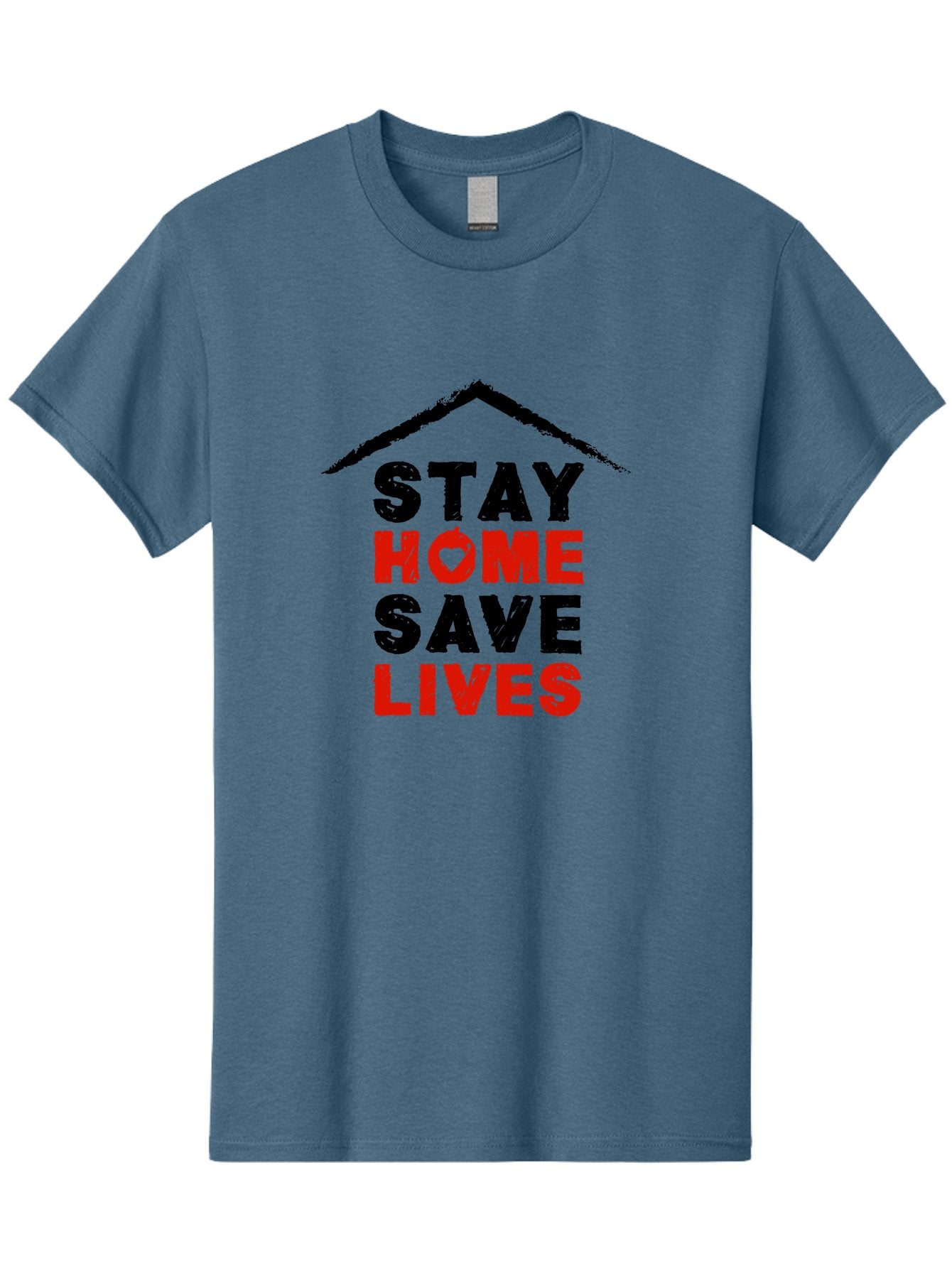 Stay-Home-Save-Lives Men'S Graphic Tee, 100% Cotton, Comfortable Casual Summer Wear, Machine Washable, Stay Home Save Lives, Coronavirus Awareness, Pandemic Safety, Public Health Message, Social Distancing, Covid-19 Prevention, Quarantine, Aab922 7