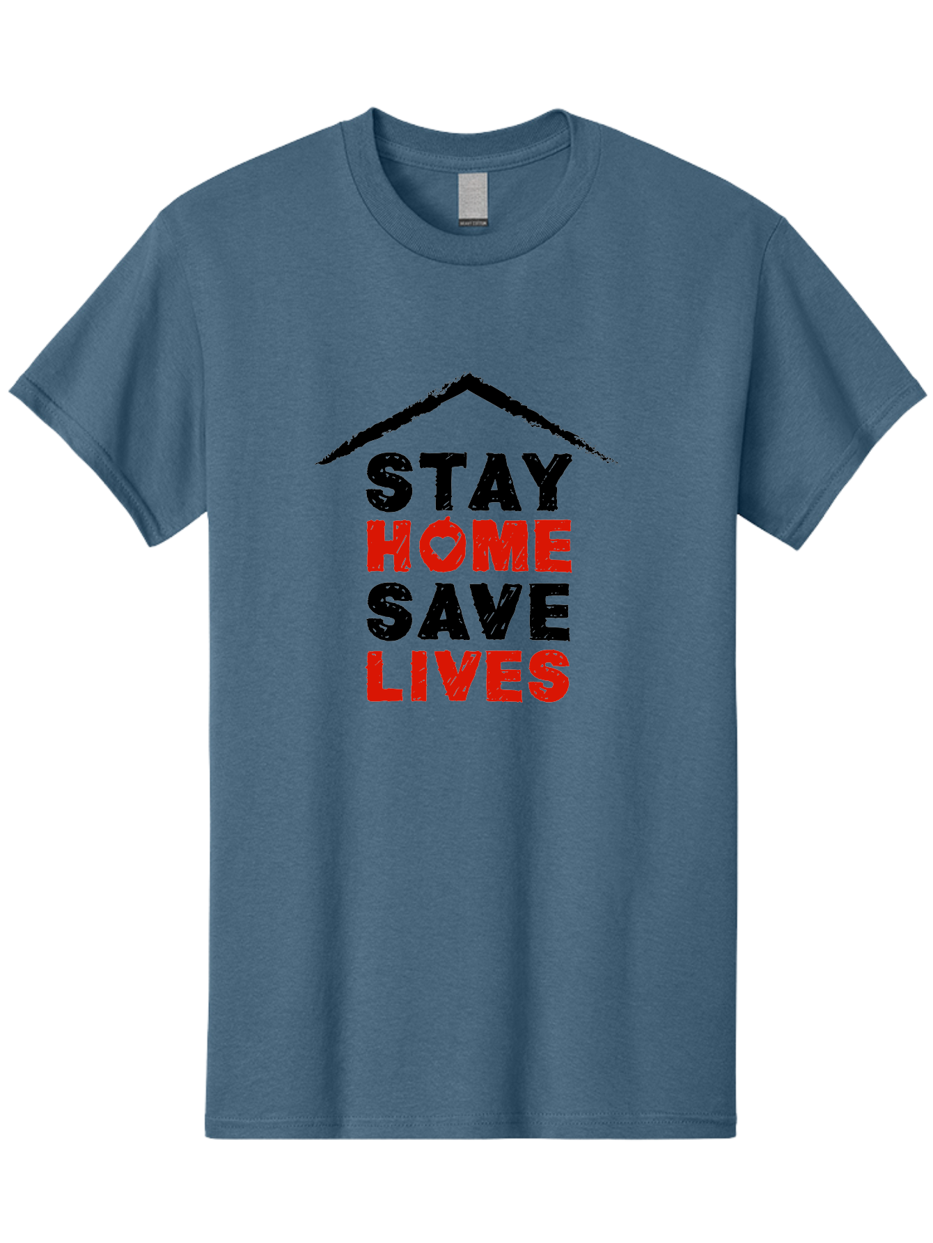 Stay-Home-Save-Lives Men'S Graphic Tee, 100% Cotton, Comfortable Casual Summer Wear, Machine Washable, Stay Home Save Lives, Coronavirus Awareness, Pandemic Safety, Public Health Message, Social Distancing, Covid-19 Prevention, Quarantine, Aab922 25