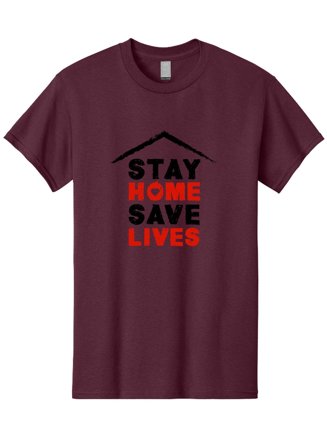 Stay-Home-Save-Lives Men'S Graphic Tee, 100% Cotton, Comfortable Casual Summer Wear, Machine Washable, Stay Home Save Lives, Coronavirus Awareness, Pandemic Safety, Public Health Message, Social Distancing, Covid-19 Prevention, Quarantine, Aab922 6
