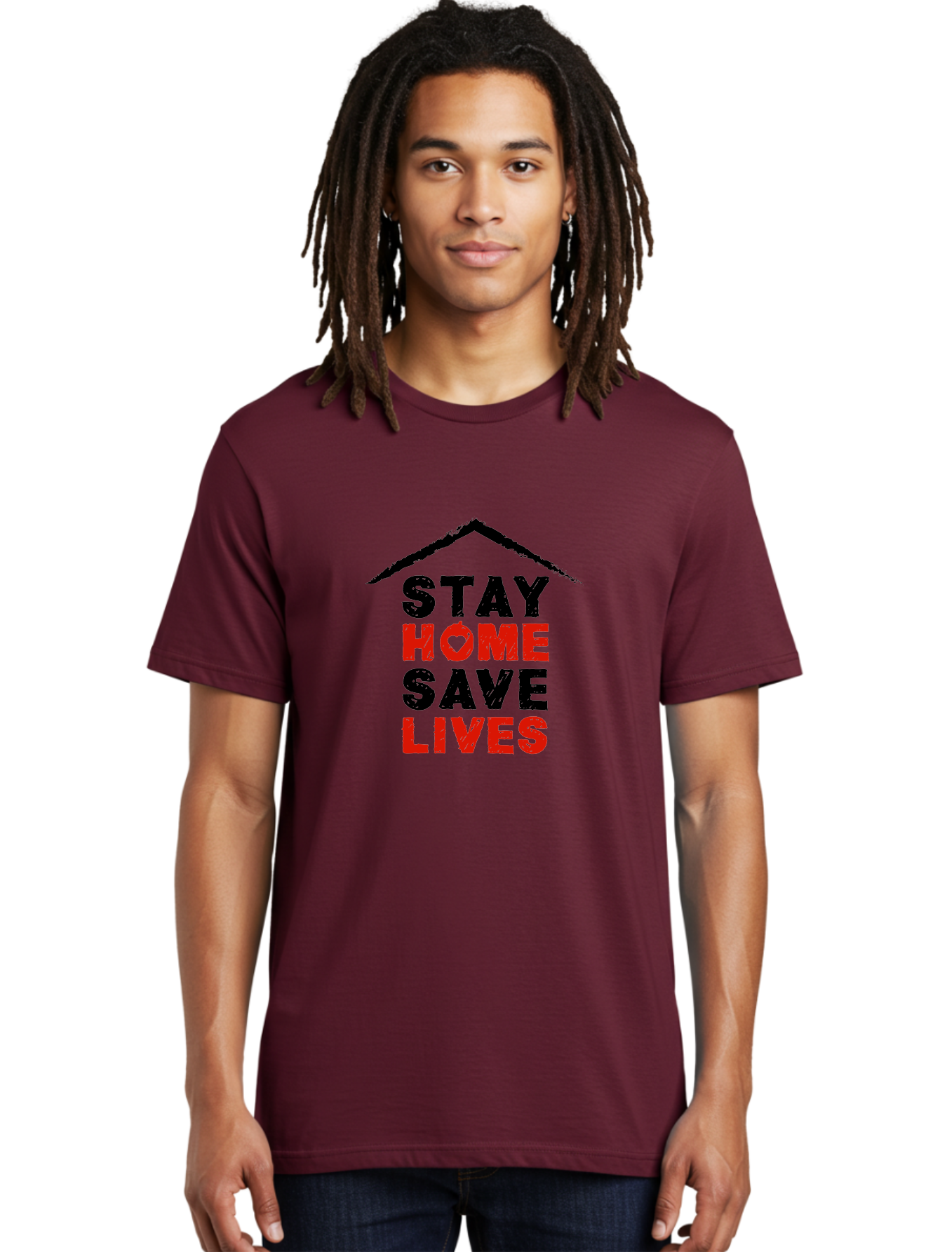 Stay-Home-Save-Lives Men'S Graphic Tee, 100% Cotton, Comfortable Casual Summer Wear, Machine Washable, Stay Home Save Lives, Coronavirus Awareness, Pandemic Safety, Public Health Message, Social Distancing, Covid-19 Prevention, Quarantine, Aab922 14