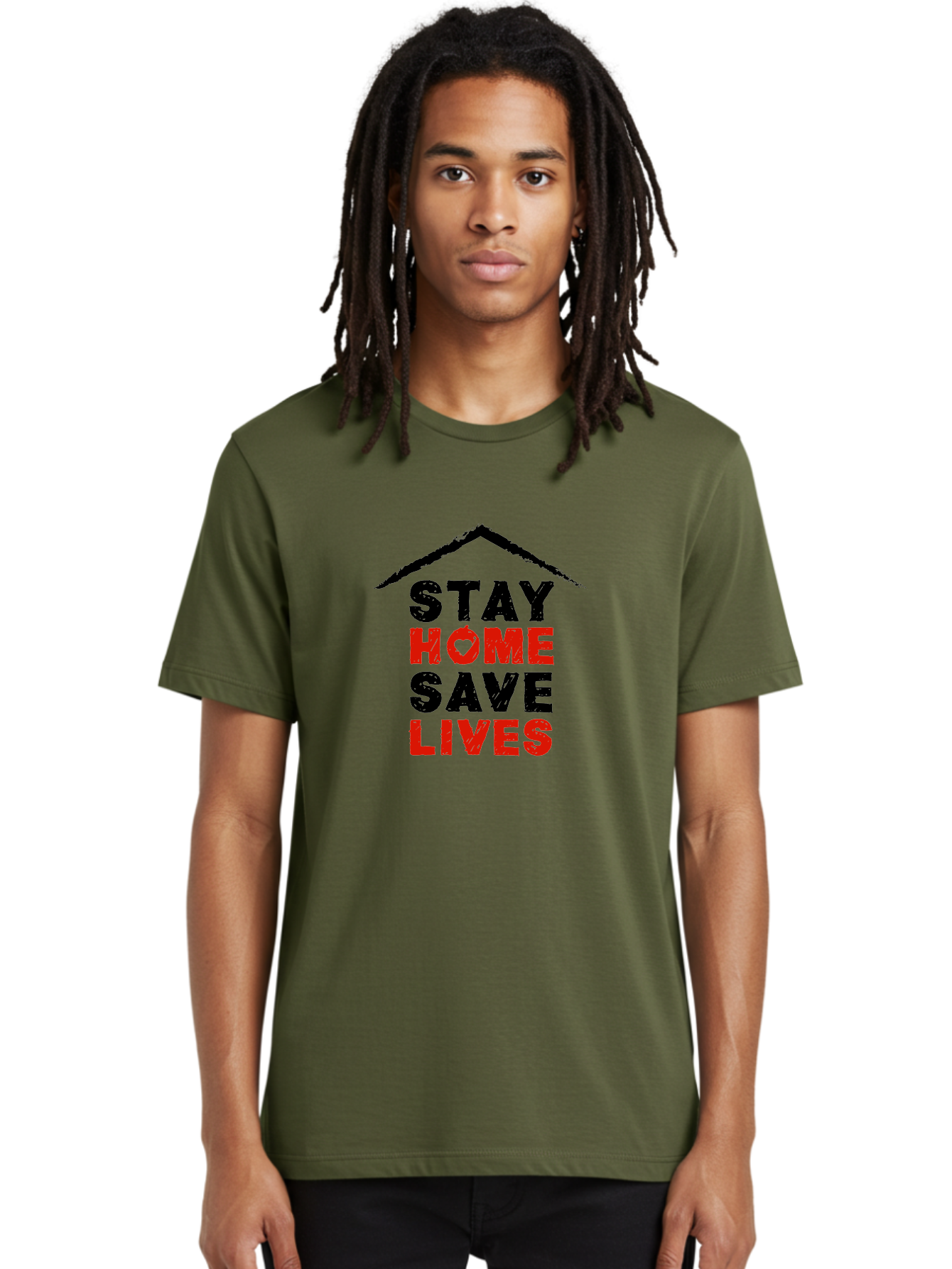 Stay-Home-Save-Lives Men'S Graphic Tee, 100% Cotton, Comfortable Casual Summer Wear, Machine Washable, Stay Home Save Lives, Coronavirus Awareness, Pandemic Safety, Public Health Message, Social Distancing, Covid-19 Prevention, Quarantine, Aab922 28