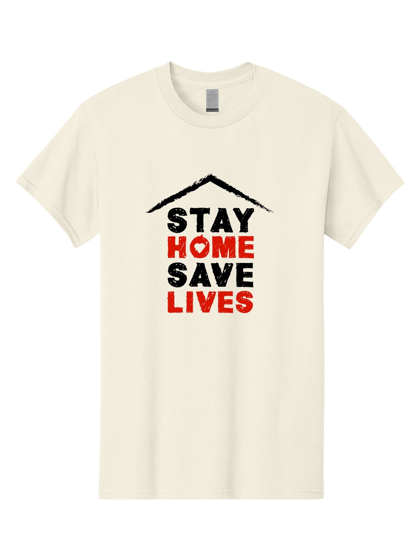 Stay-Home-Save-Lives Men'S Graphic Tee, 100% Cotton, Comfortable Casual Summer Wear, Machine Washable, Stay Home Save Lives, Coronavirus Awareness, Pandemic Safety, Public Health Message, Social Distancing, Covid-19 Prevention, Quarantine, Aab922 5