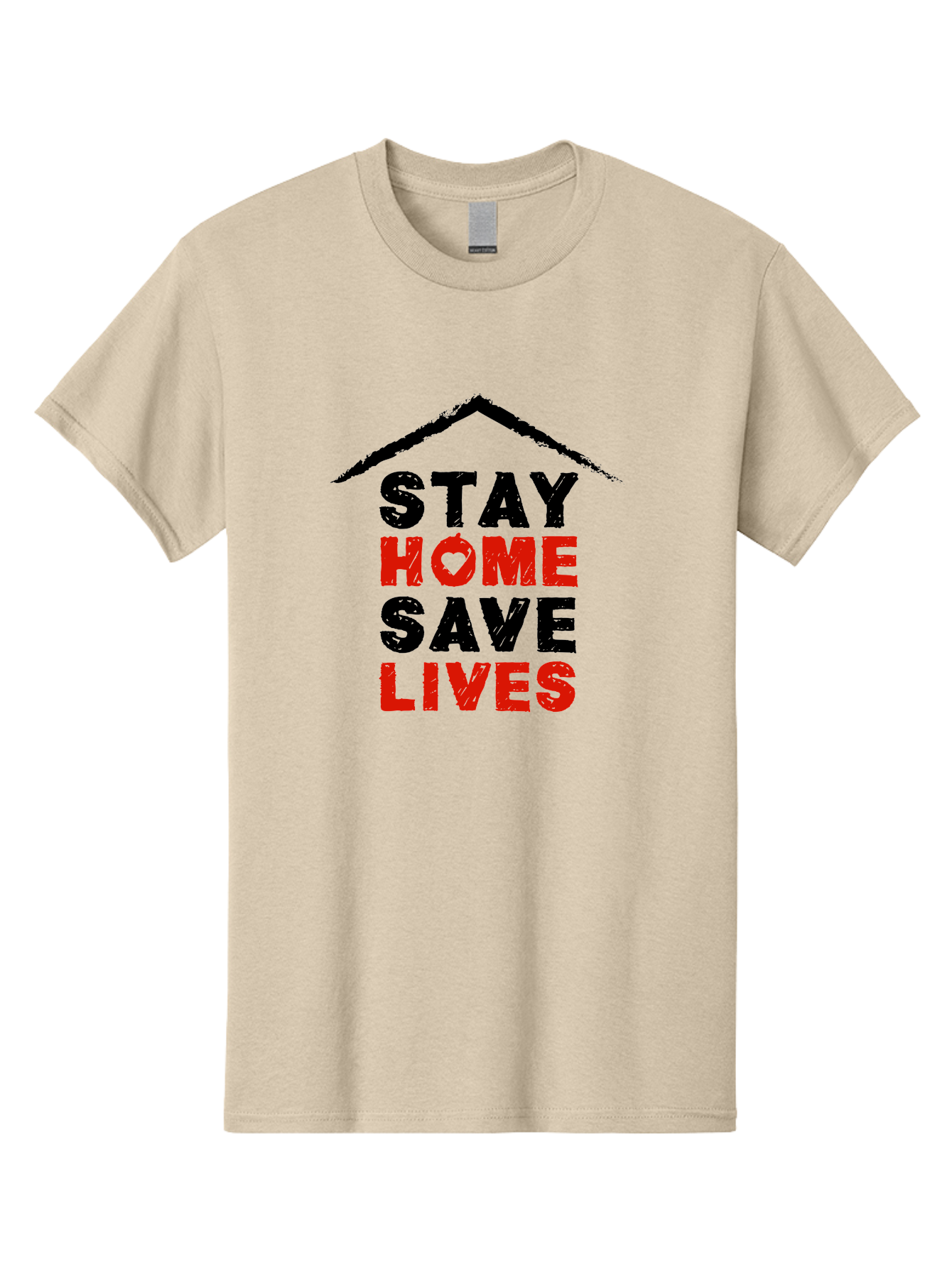 Stay-Home-Save-Lives Men'S Graphic Tee, 100% Cotton, Comfortable Casual Summer Wear, Machine Washable, Stay Home Save Lives, Coronavirus Awareness, Pandemic Safety, Public Health Message, Social Distancing, Covid-19 Prevention, Quarantine, Aab922 21