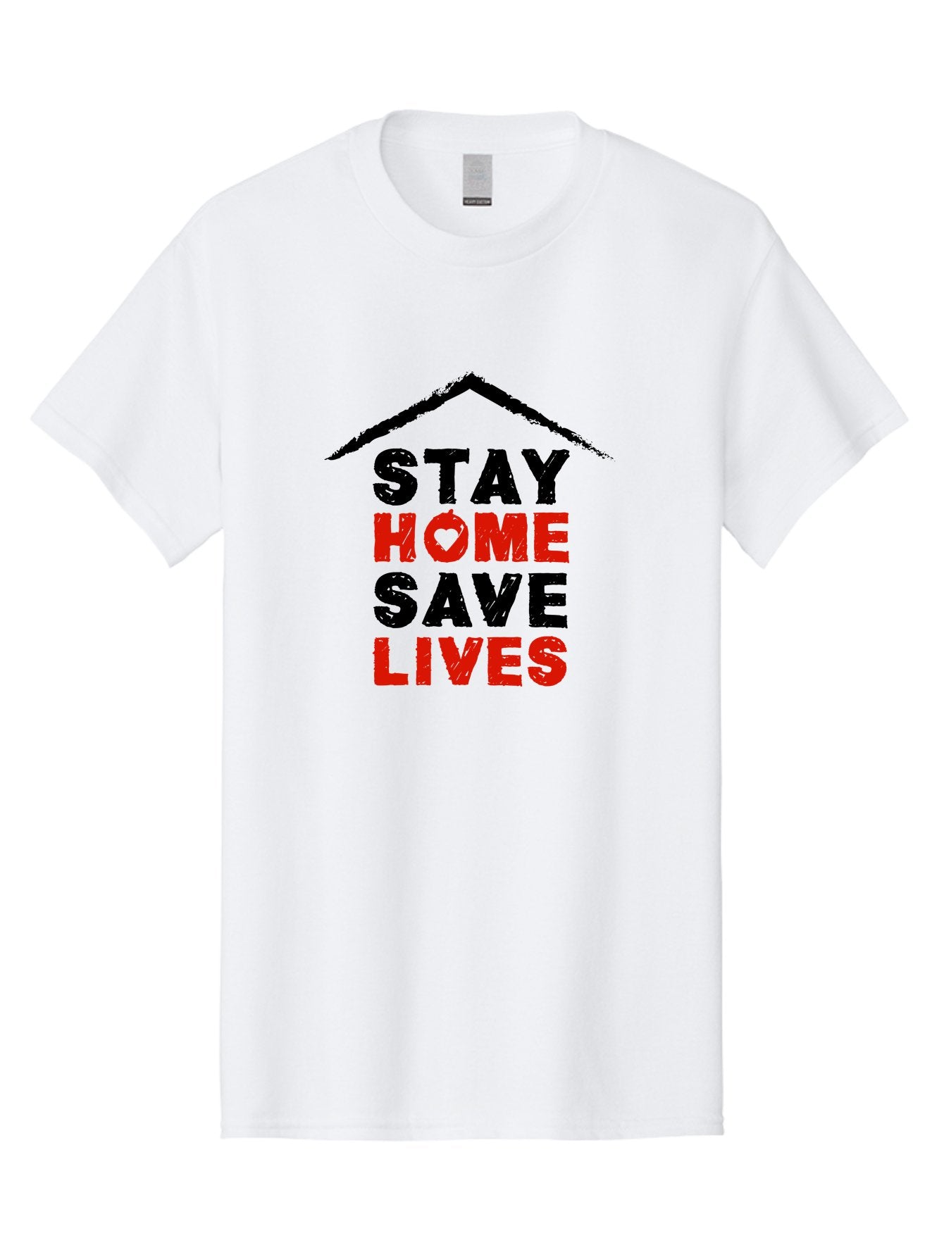 Stay-Home-Save-Lives Men'S Graphic Tee, 100% Cotton, Comfortable Casual Summer Wear, Machine Washable, Stay Home Save Lives, Coronavirus Awareness, Pandemic Safety, Public Health Message, Social Distancing, Covid-19 Prevention, Quarantine, Aab922 15