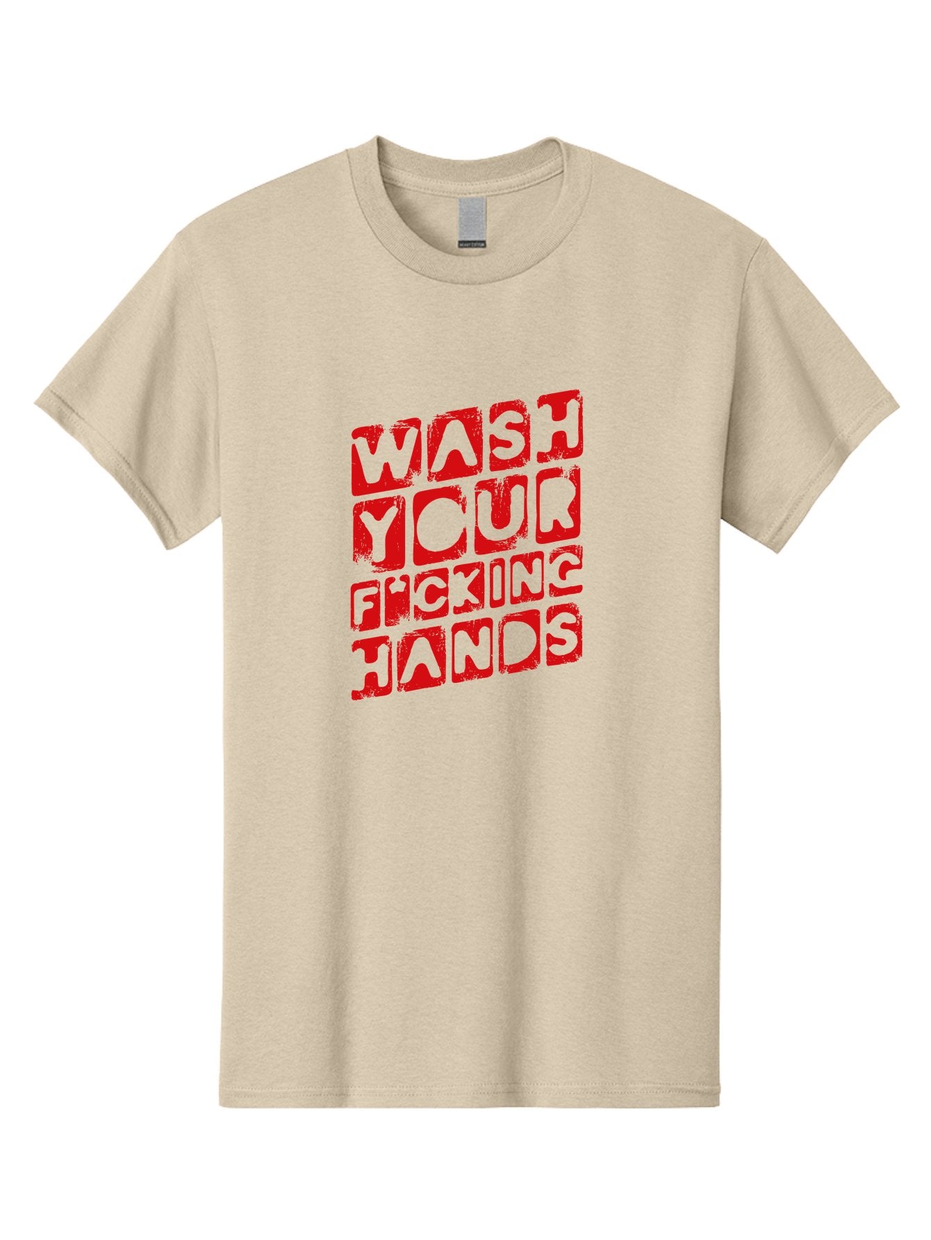 Wash-Your-F-King-Hands Men'S Graphic Tee, 100% Cotton, Comfortable Casual Summer Wear, Machine Washable, Hand Hygiene, Washing Hands, Health Awareness, Hygiene Reminder, Public Health Message, Cleanliness Is Key, Germs Be Gone, Stay Healthy Aab923 6