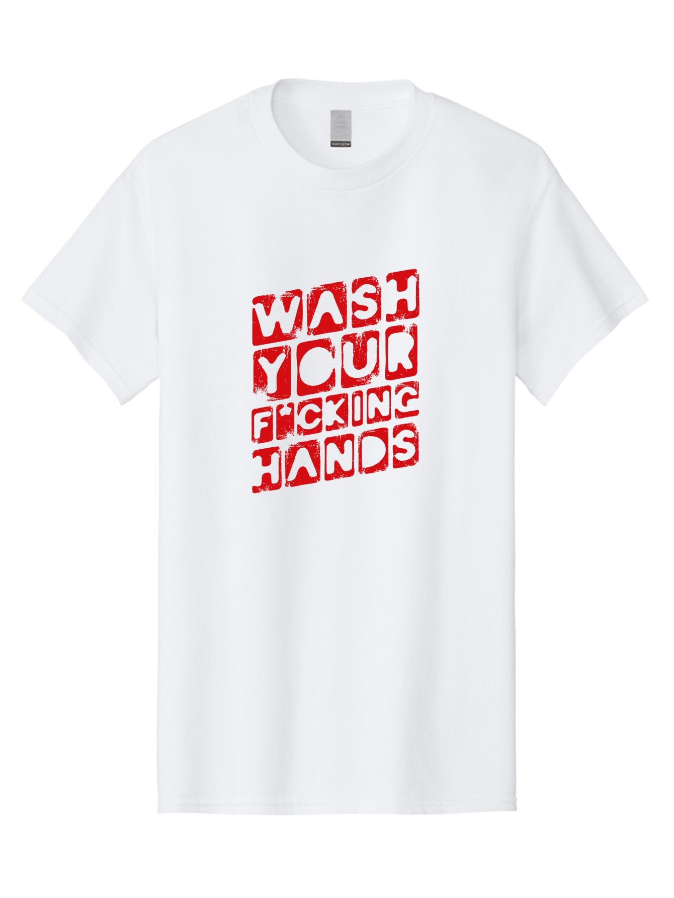 Wash-Your-F-King-Hands Men'S Graphic Tee, 100% Cotton, Comfortable Casual Summer Wear, Machine Washable, Hand Hygiene, Washing Hands, Health Awareness, Hygiene Reminder, Public Health Message, Cleanliness Is Key, Germs Be Gone, Stay Healthy Aab923