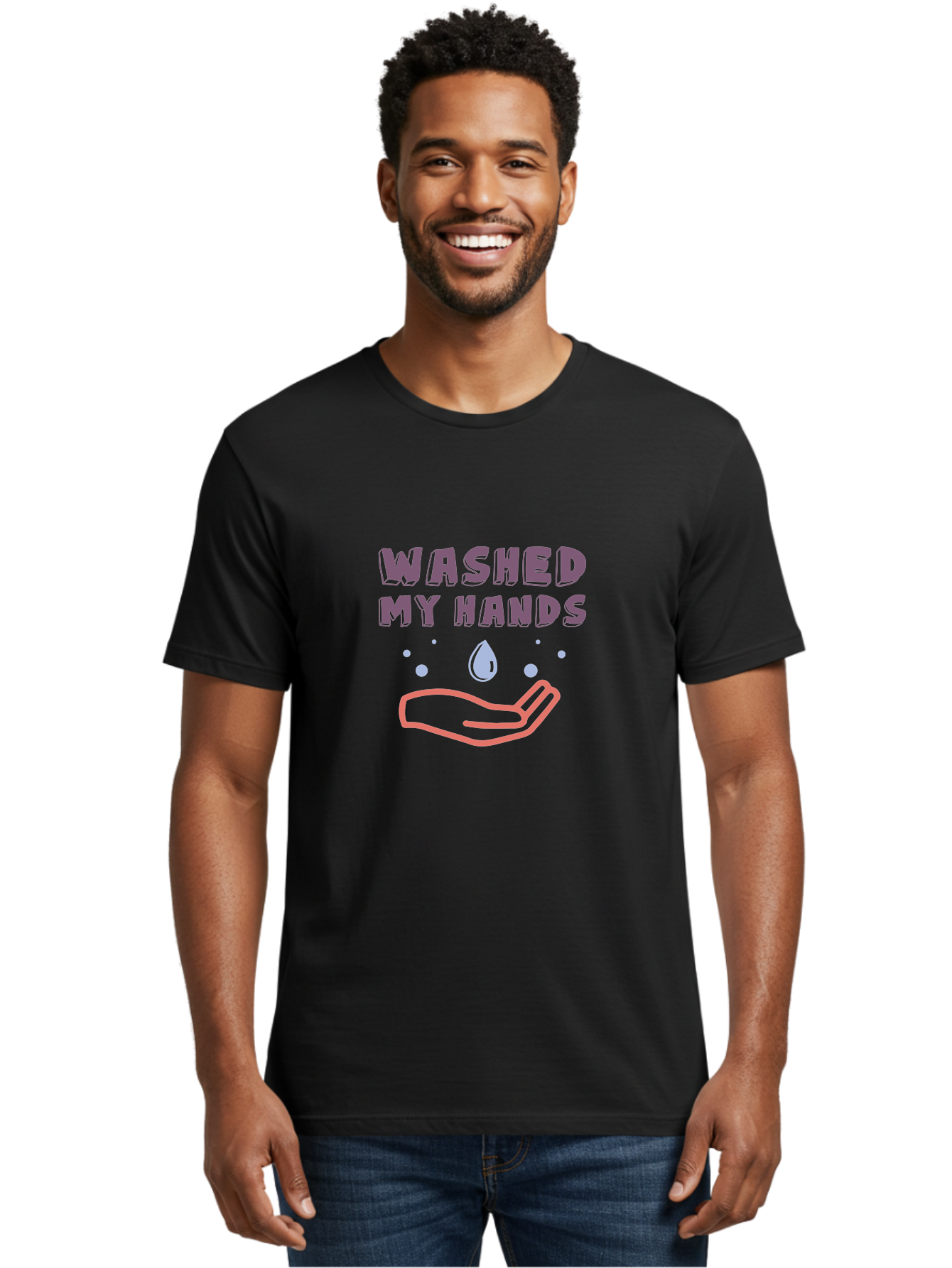 Washed-My-Hands Men'S Graphic Tee, 100% Cotton, Comfortable Casual Summer Wear, Machine Washable, Hand Hygiene, Cleanliness, Wash Hands, Hand Washing, Soap And Water, Clean Hands, Health And Wellness, Hygiene Practices Aab924 6