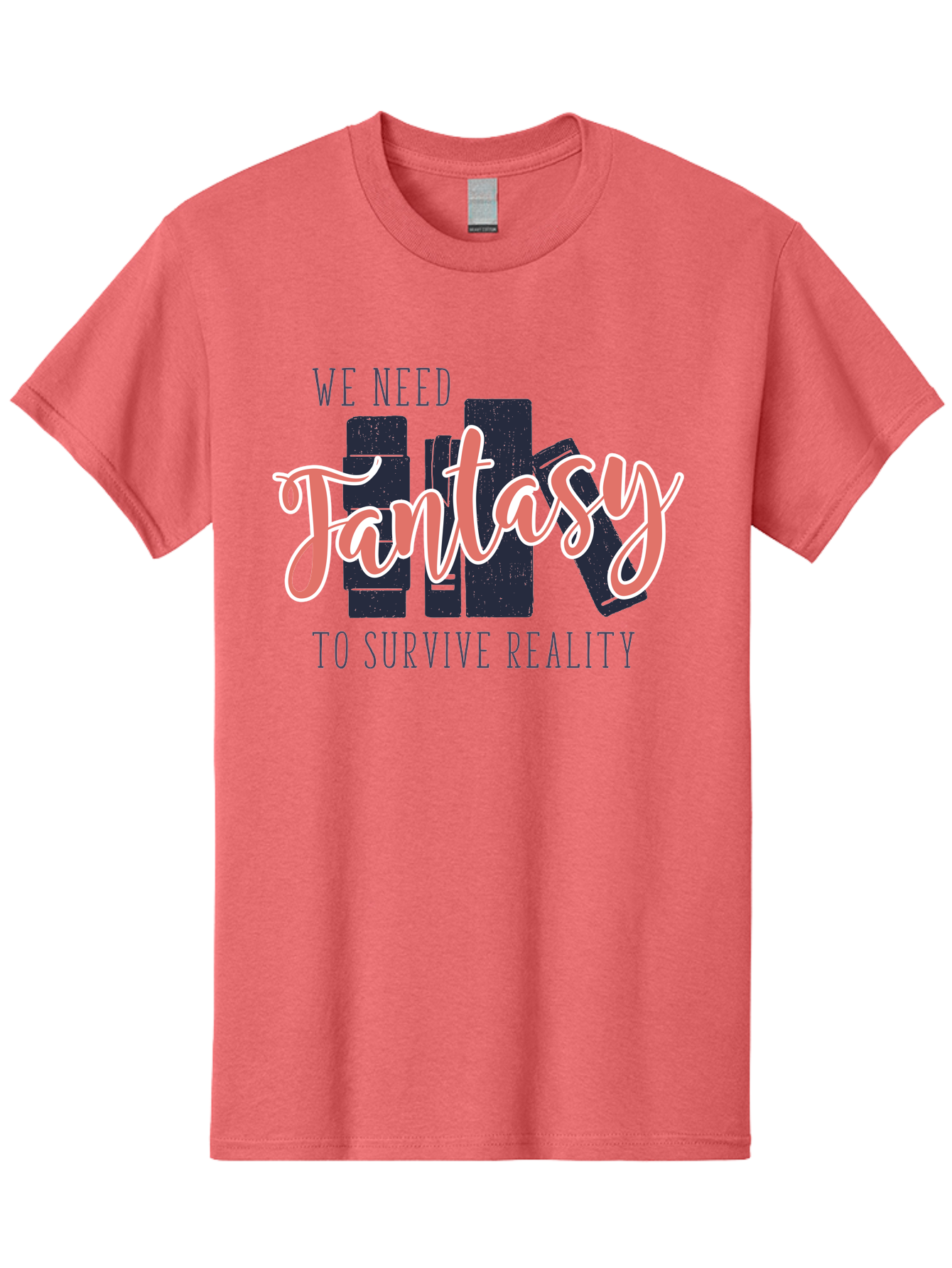 We-Need-Fantasy-To-Survive-Reality Men'S Graphic Tee, 100% Cotton, Comfortable Casual Summer Wear, Machine Washable, Fantasy Books, Book Lovers, Escapism, Fiction Novels, Imaginative Worlds, Inspirational Quotes, Literary Art Aab925 15